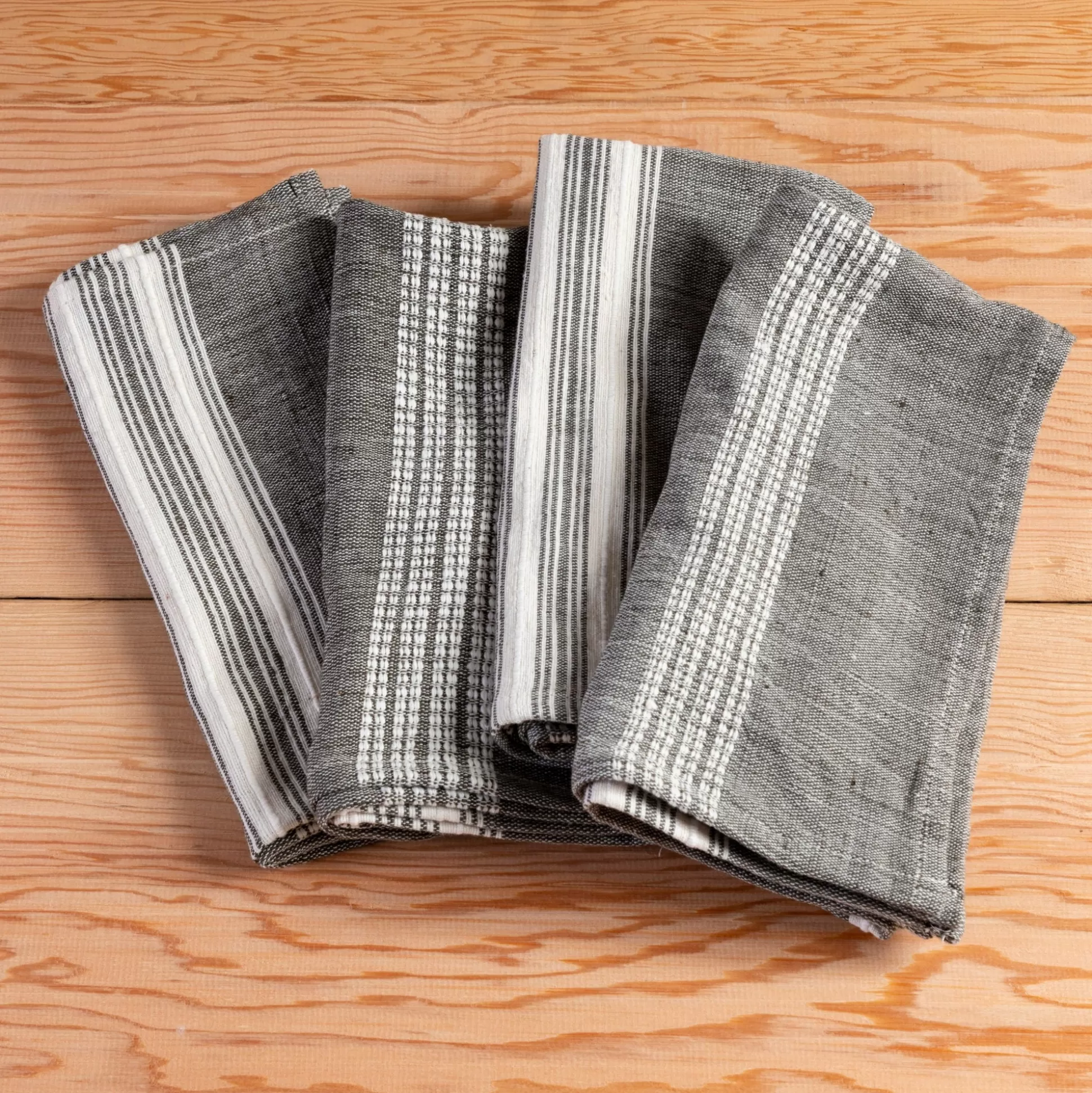 Aden Napkins, Grey with Natural, Set of 4^Be Home Best