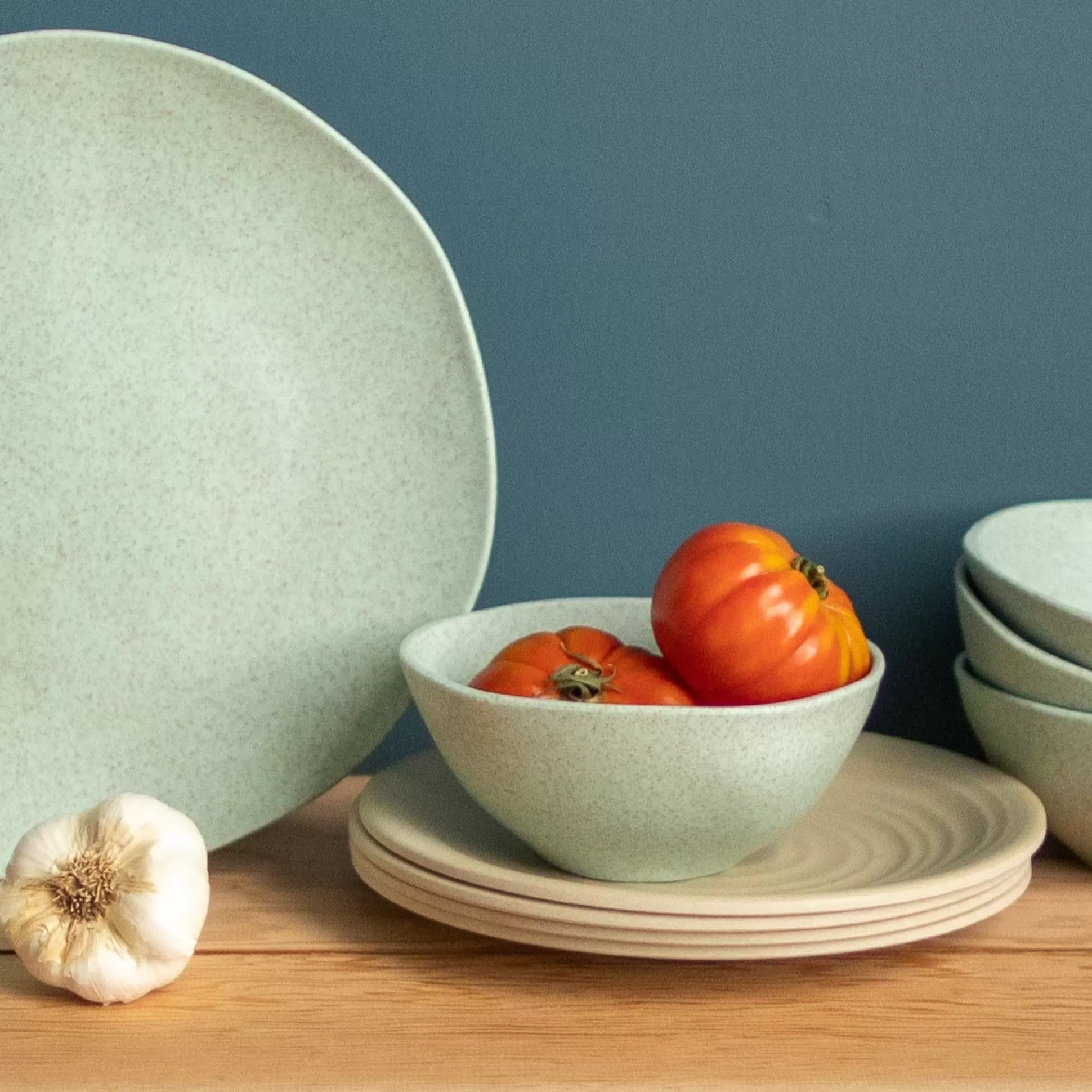 Al Fresco Organic Soup/Cereal Bowl, Sage Green, Set of 4^Be Home Online