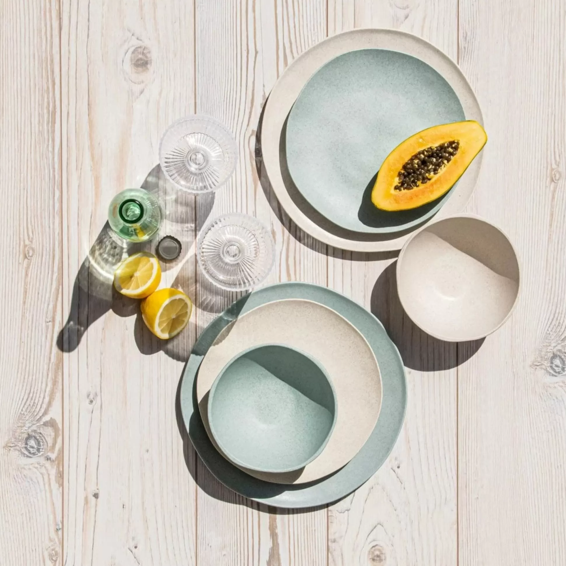 Al Fresco Organic Soup/Cereal Bowl, Sage Green, Set of 4^Be Home Online
