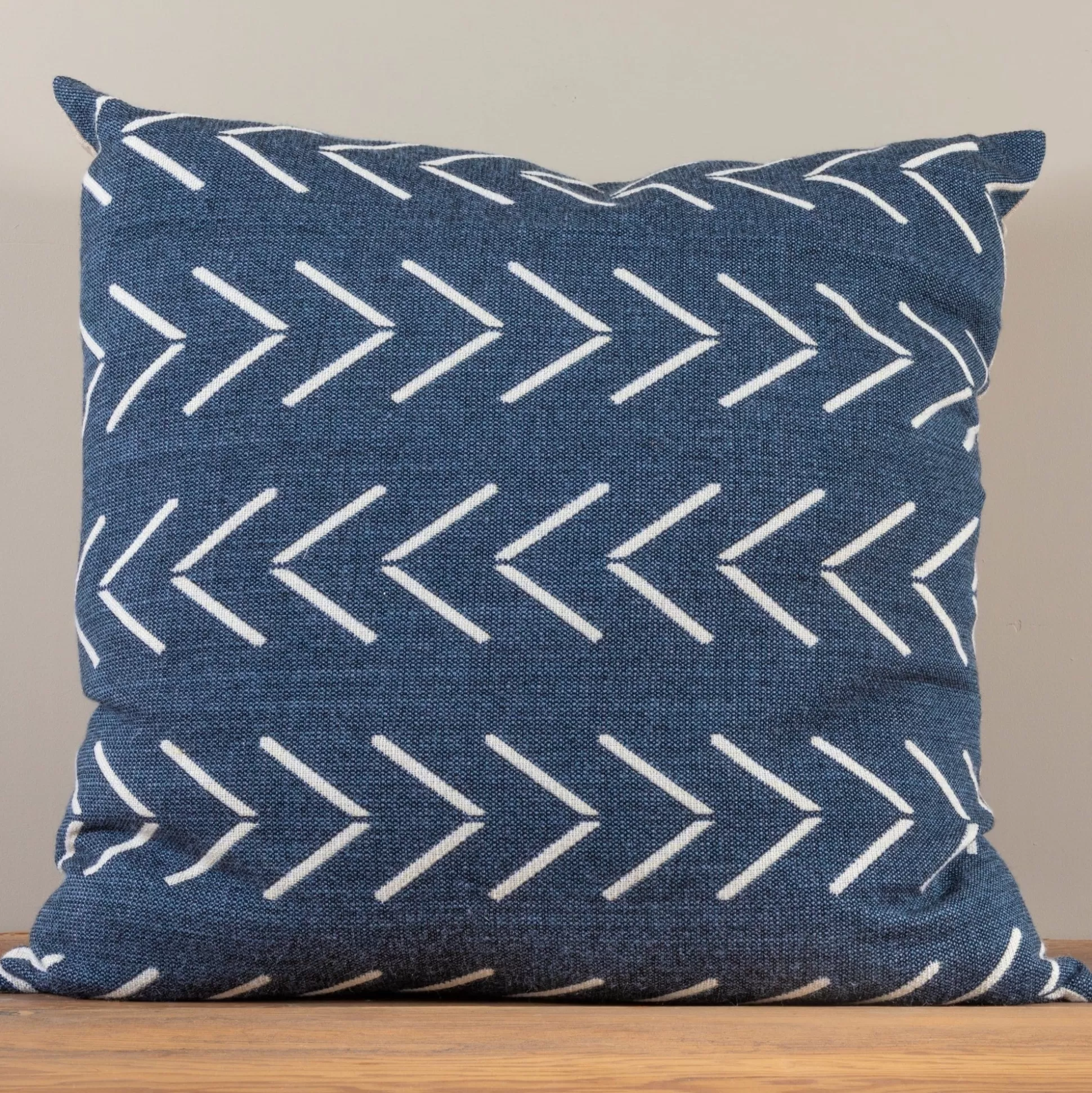 Alpaca Square Pillow, Navy with Chevrons^Be Home Flash Sale