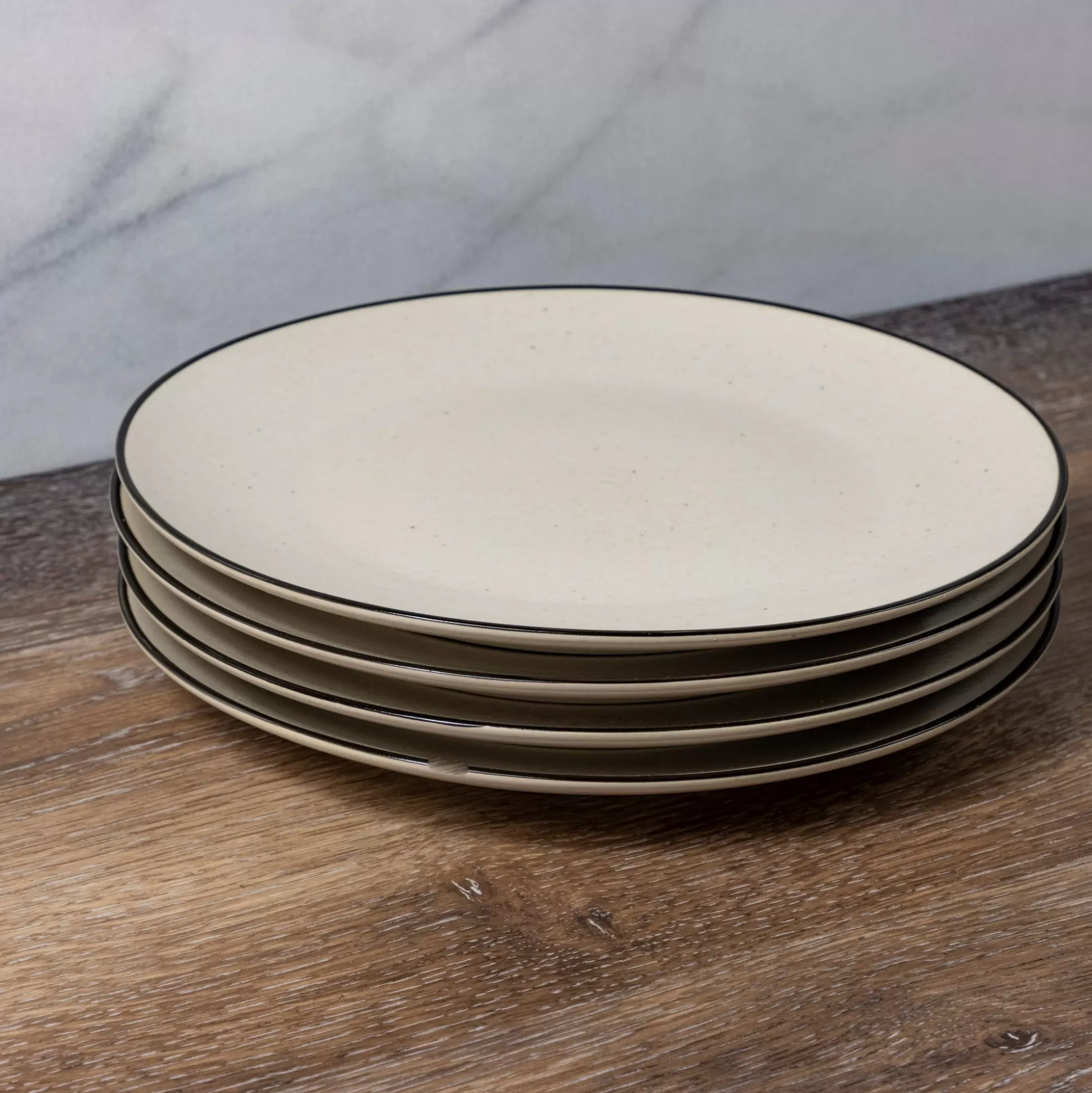 Augusta Dinner Plate, Natural with Black, Set of 6^Be Home Sale