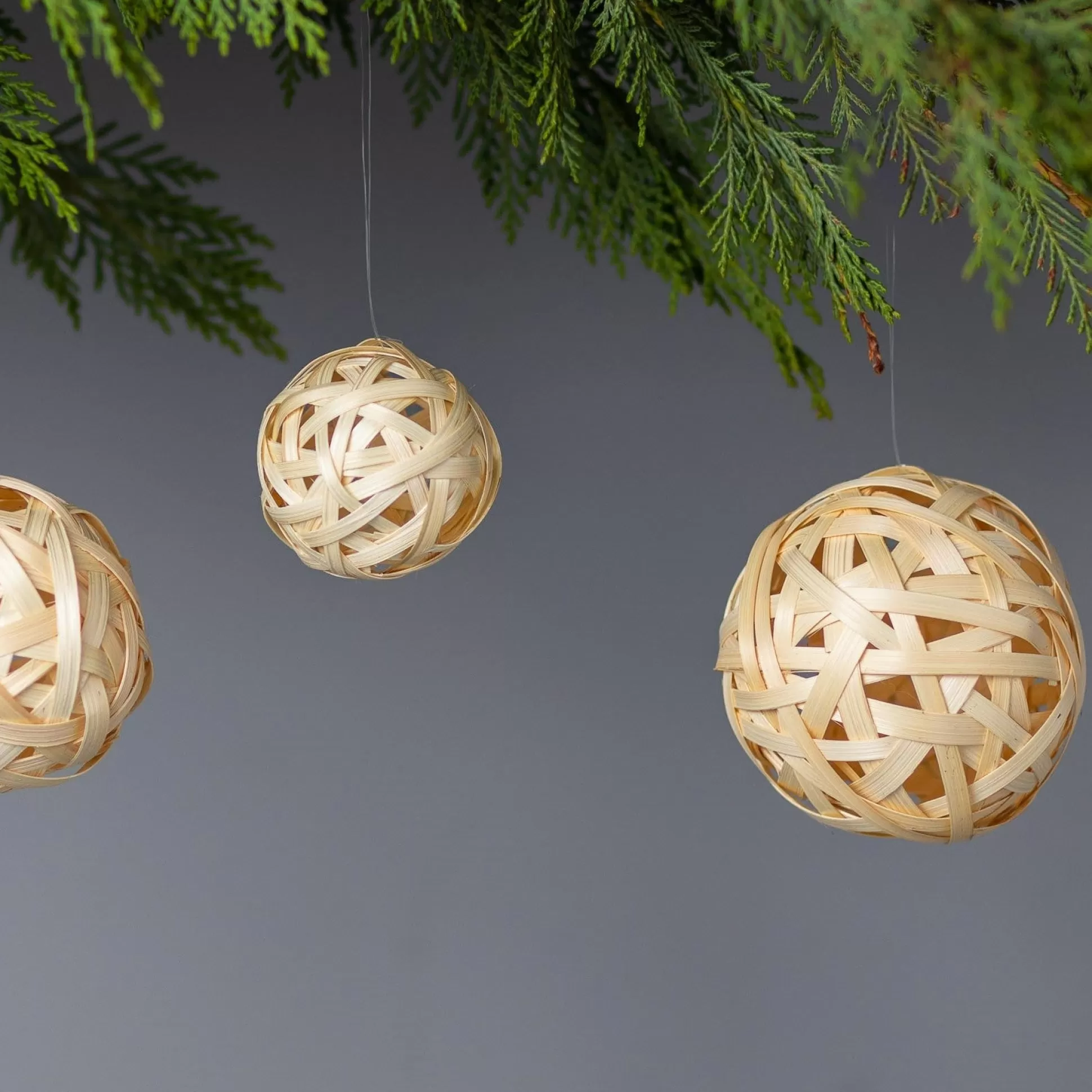 Bamboo Globe Ornament, Small^Be Home Fashion