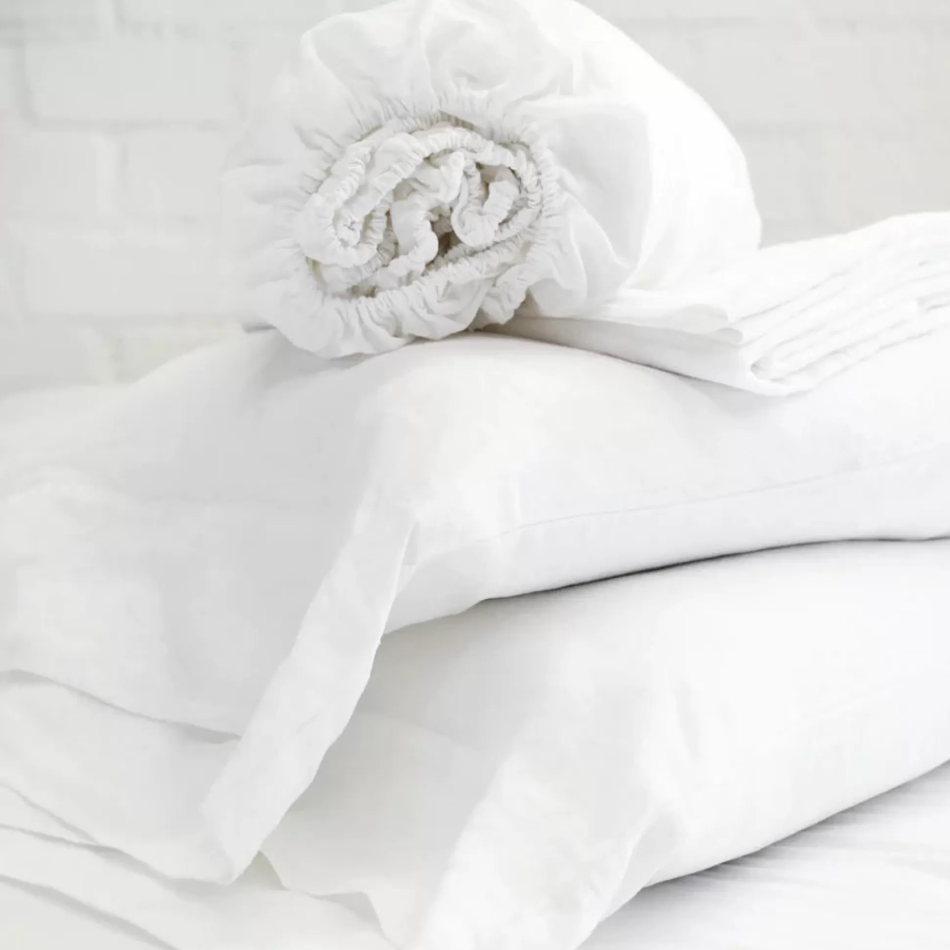 Belgian Linen Cal King Sheet Set, White^Be Home Sale