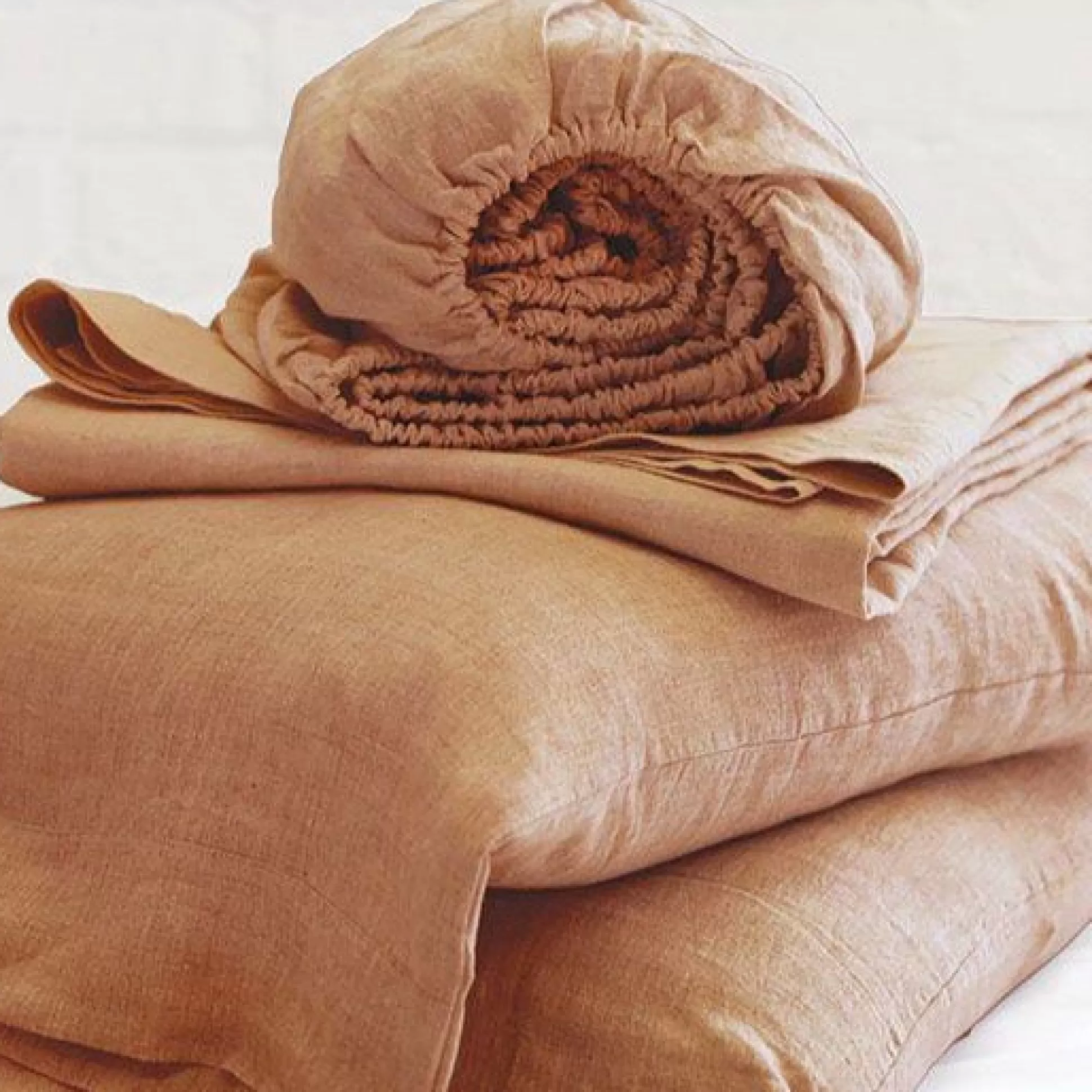 Belgian Linen King Sheet Set, Terra Cotta^Be Home Best Sale