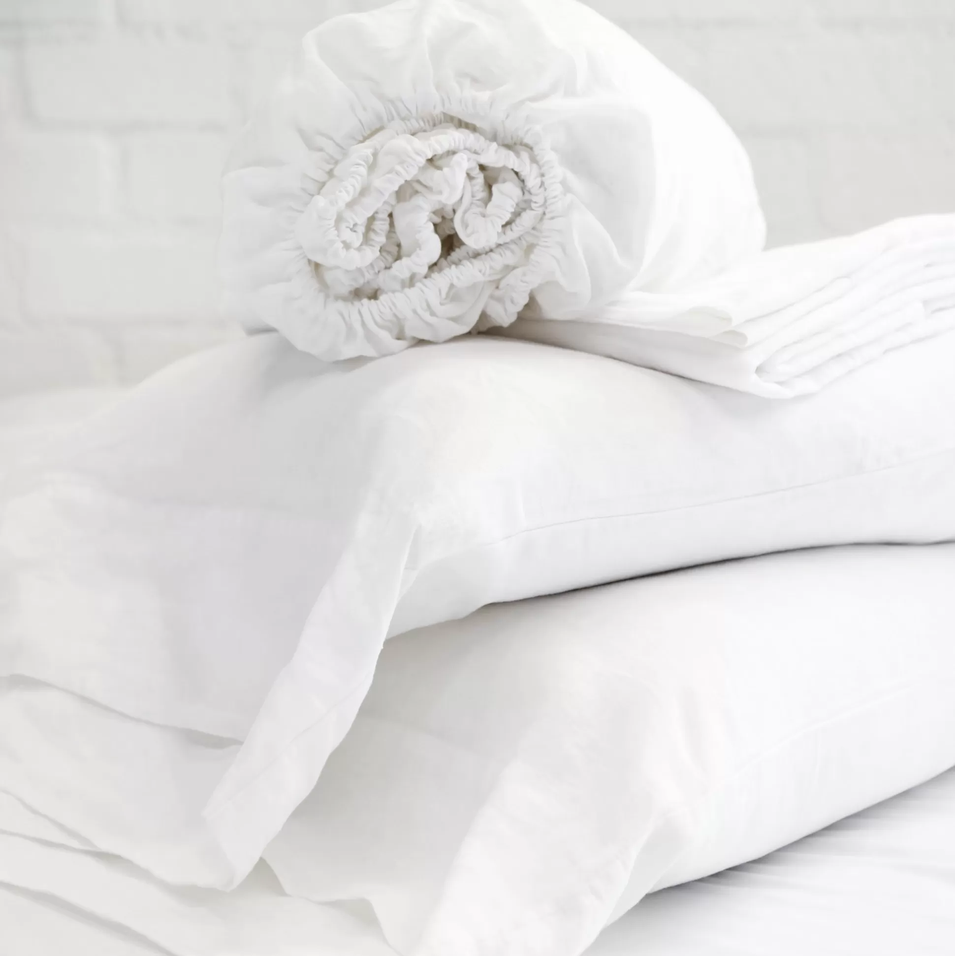 Belgian Linen King Sheet Set, White^Be Home New