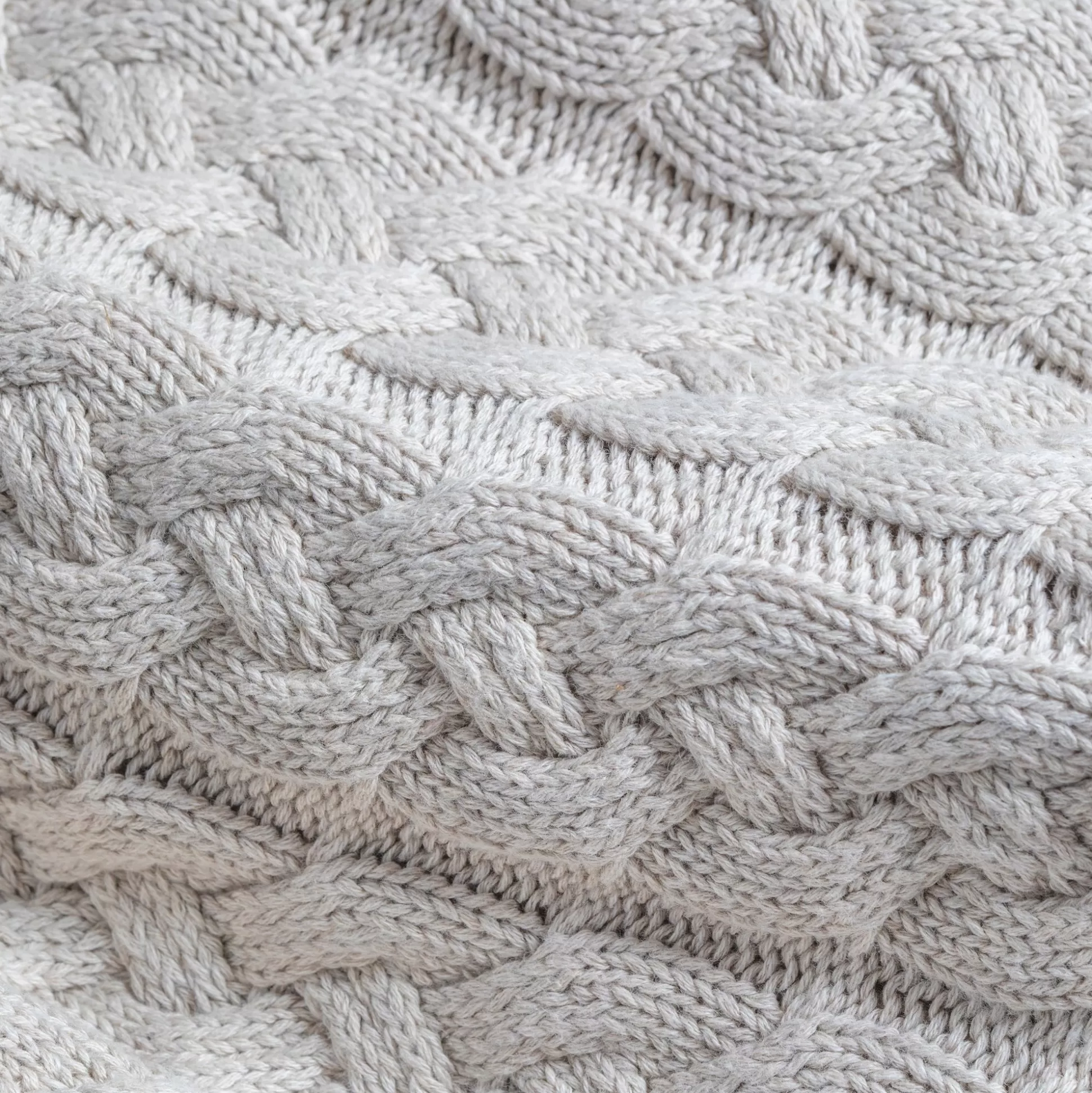 Belmont Double Cable Knit Throw, Linen^Be Home Flash Sale