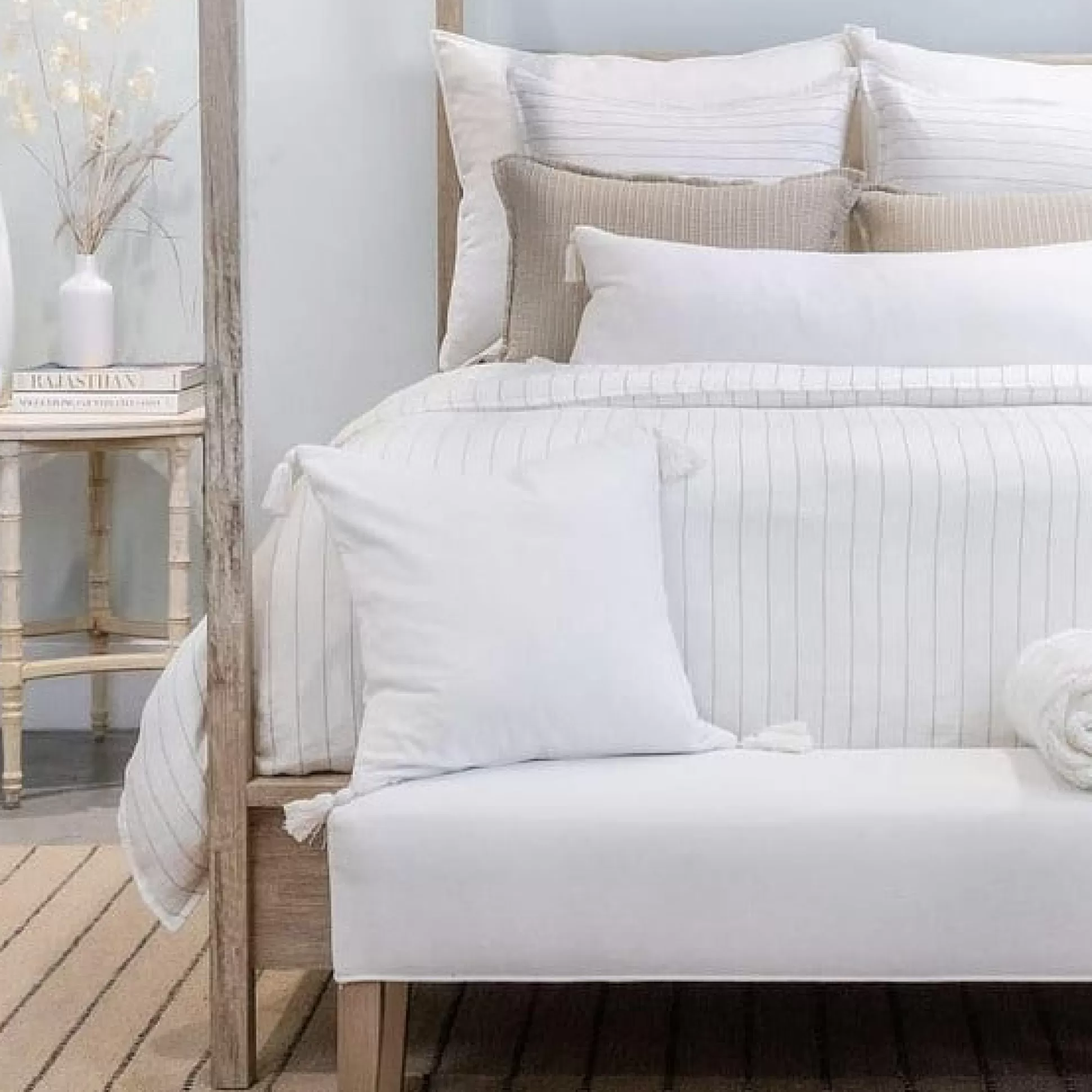 Bianca Square Pillow, White^Be Home Store