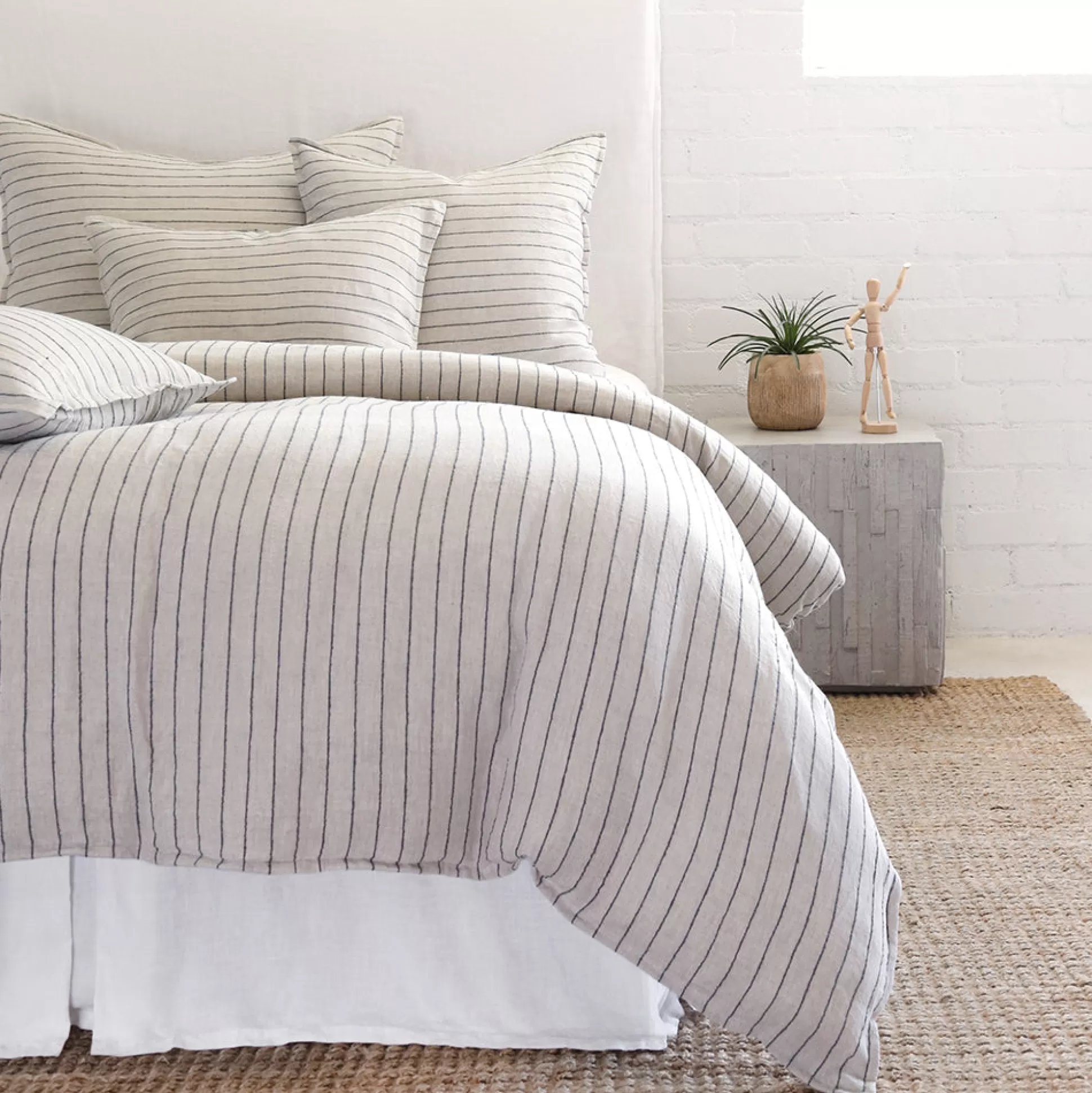 Blake Queen Duvet, Flax & Midnight^Be Home Fashion