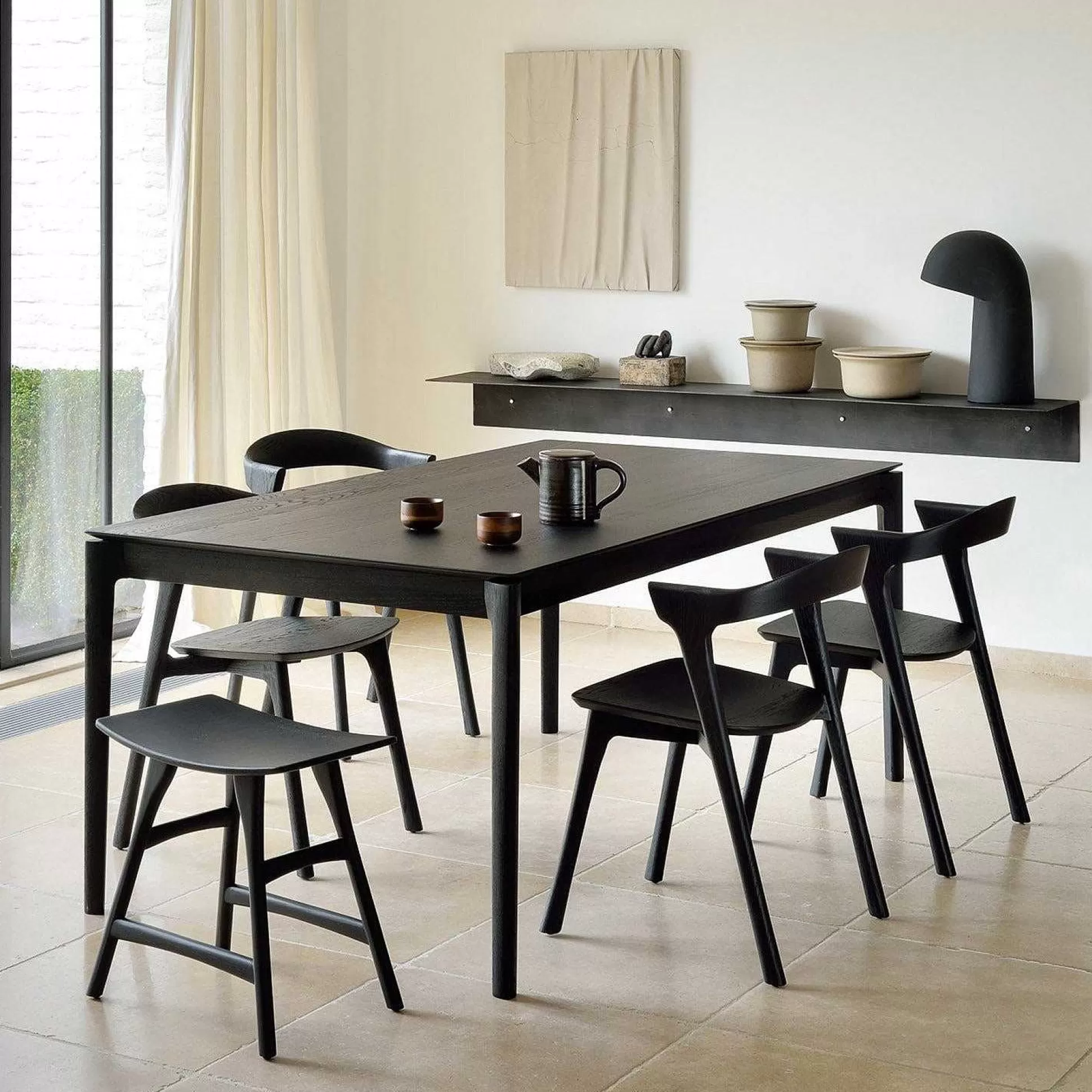 Be Home Dining Tables<Bok Solid Black Oak Extendable Dining Table, 63"/ 94"