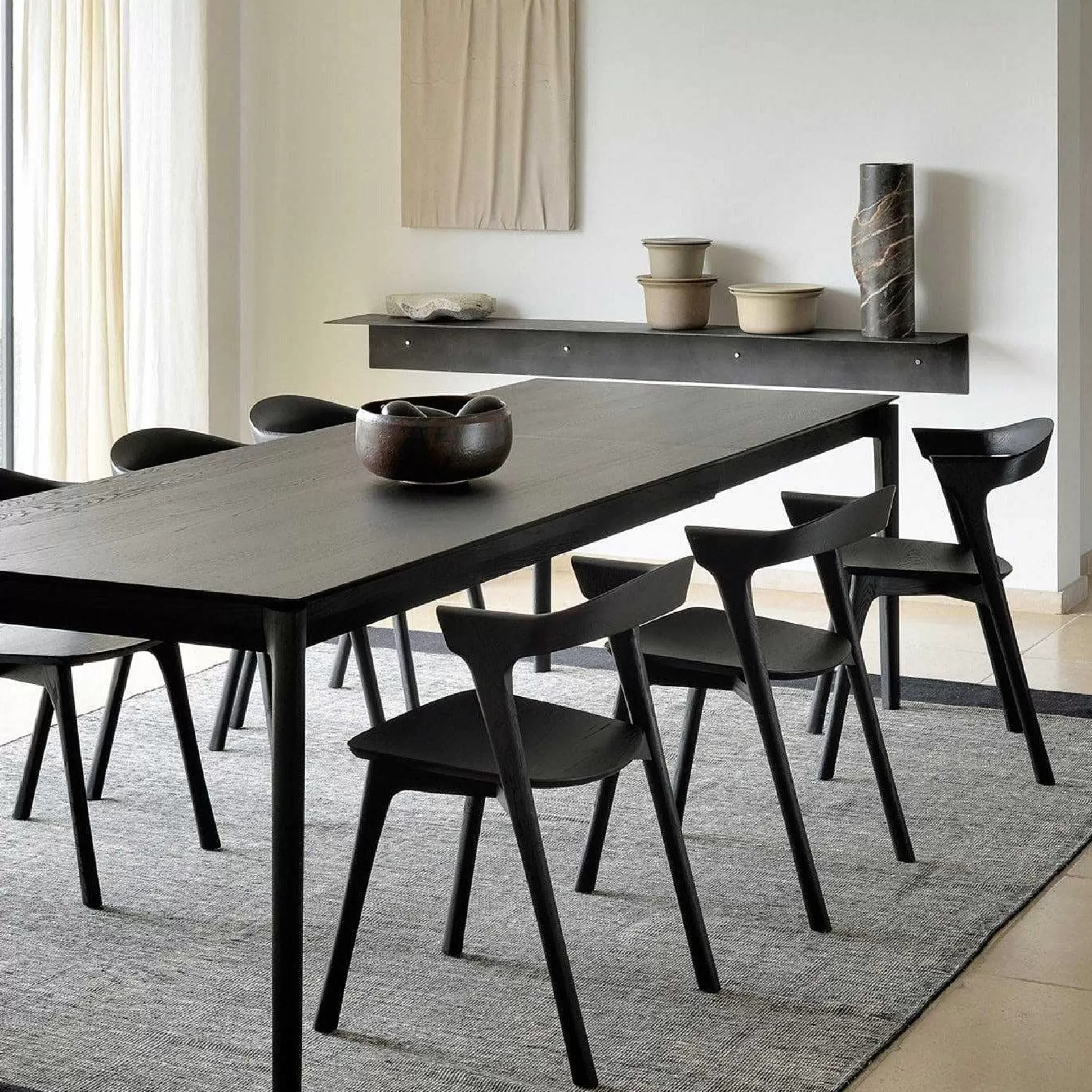 Be Home Dining Tables<Bok Solid Black Oak Extendable Dining Table, 63"/ 94"