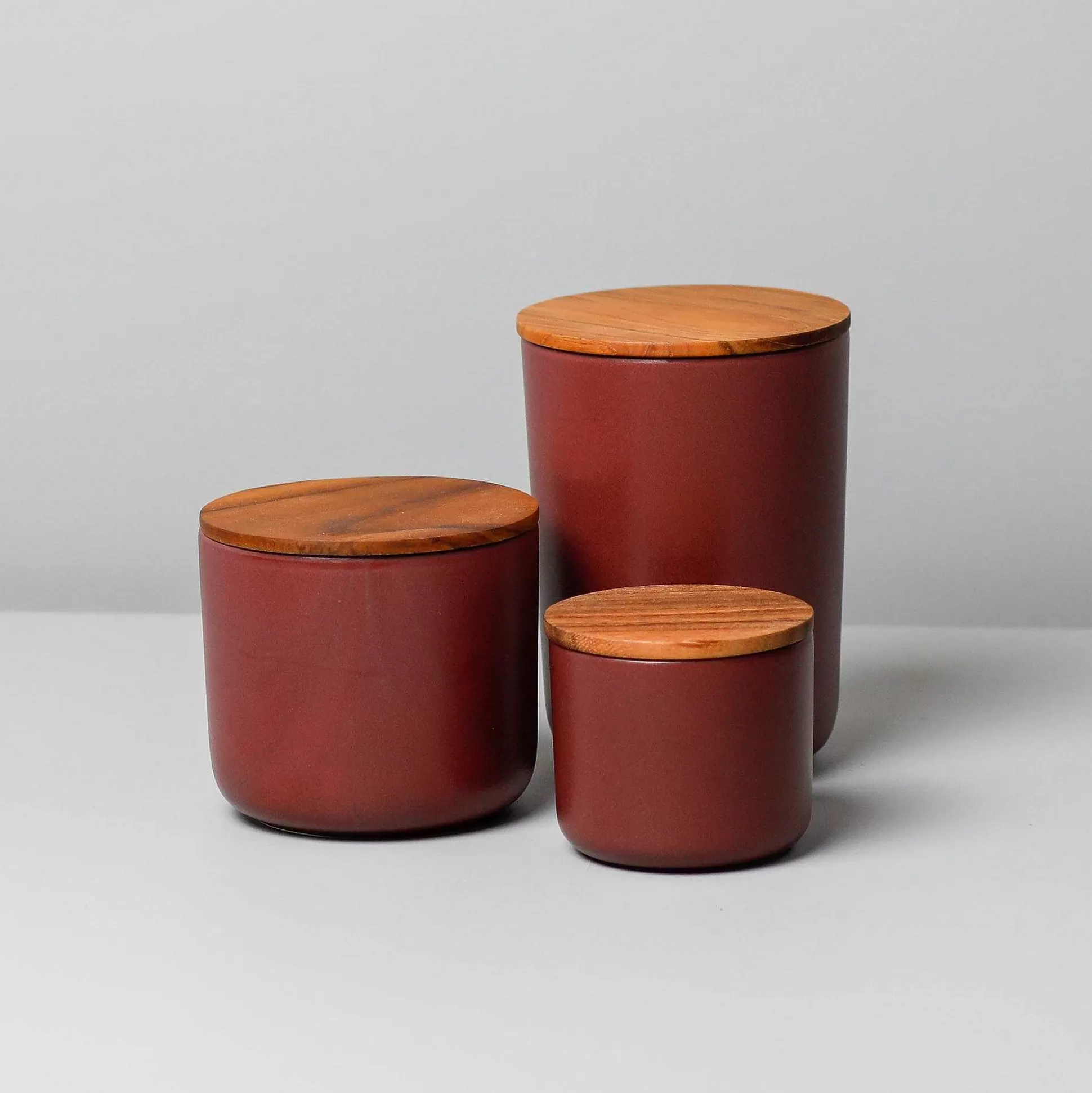 Be Home Canisters<Brampton Stoneware Canister Set of 3, Burgundy