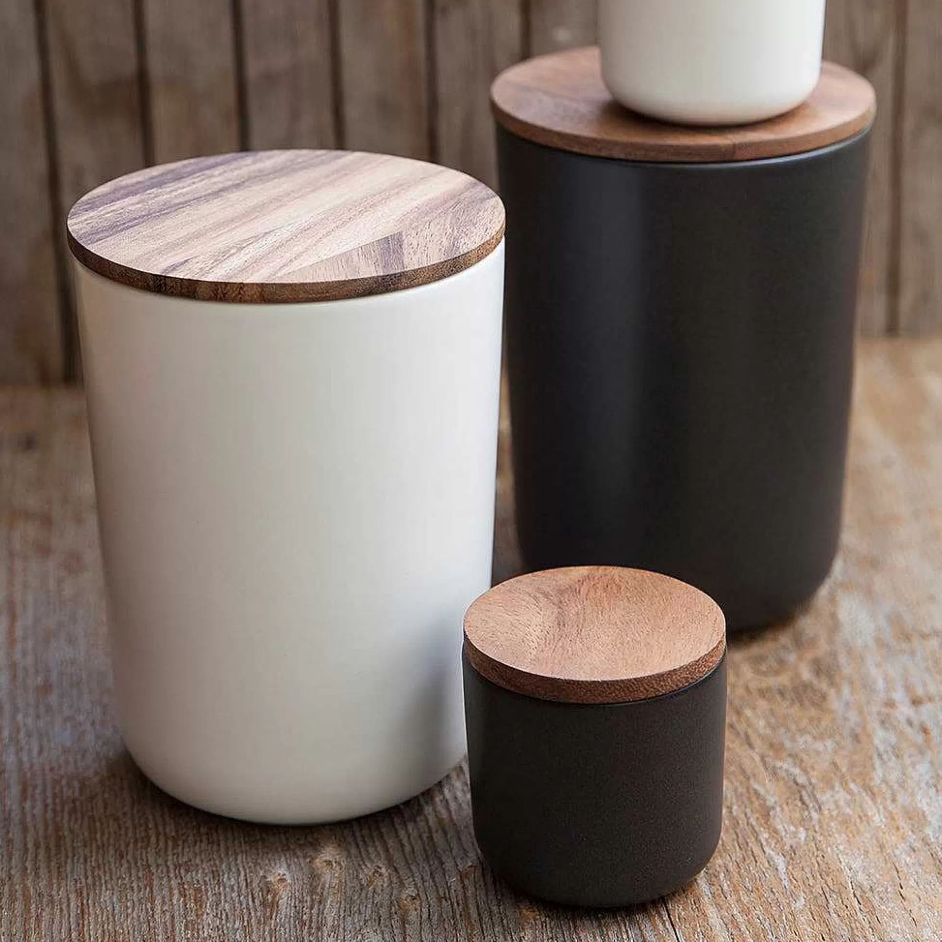 Be Home Bath Canisters<Brampton Stoneware Small Canister, Black