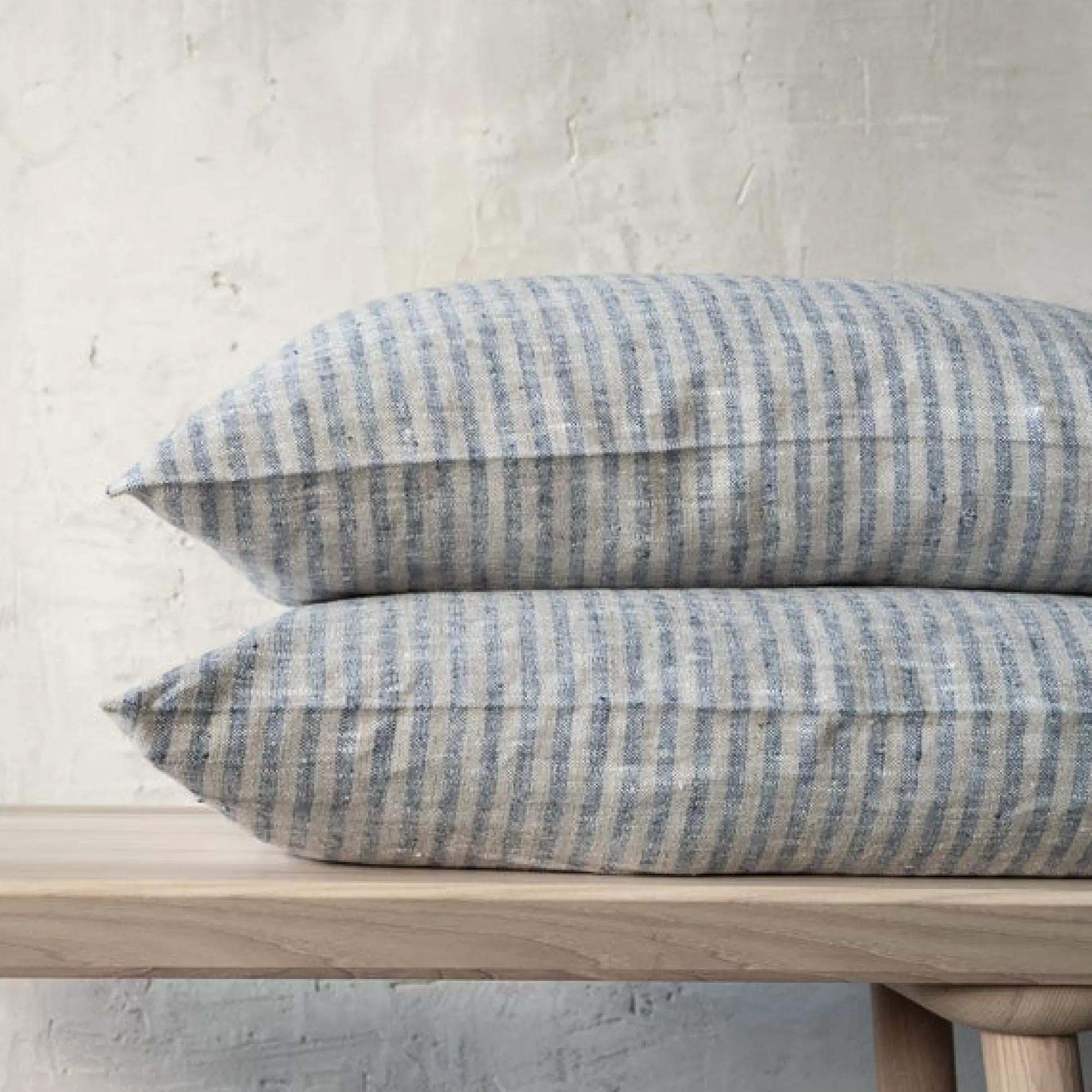 Brittany Euro Pillow, Indigo and Natural^Be Home Cheap