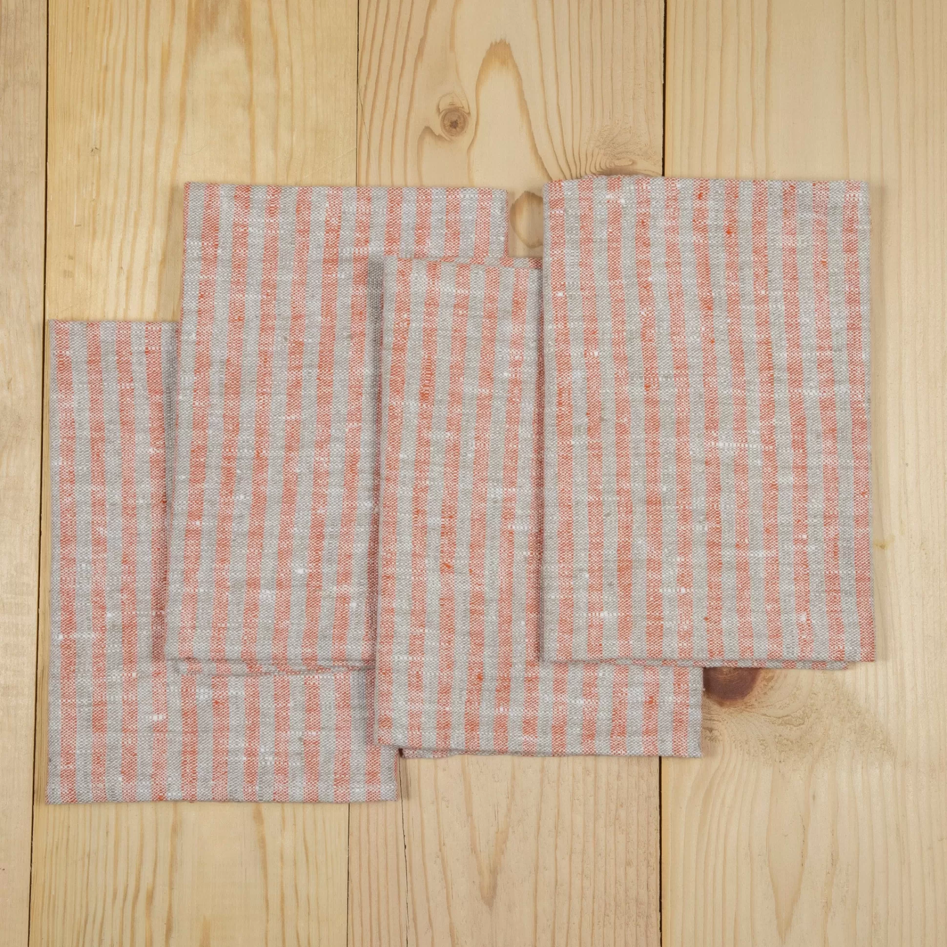 Brittany Napkin, Brick and Natural, Set of 4^Be Home New