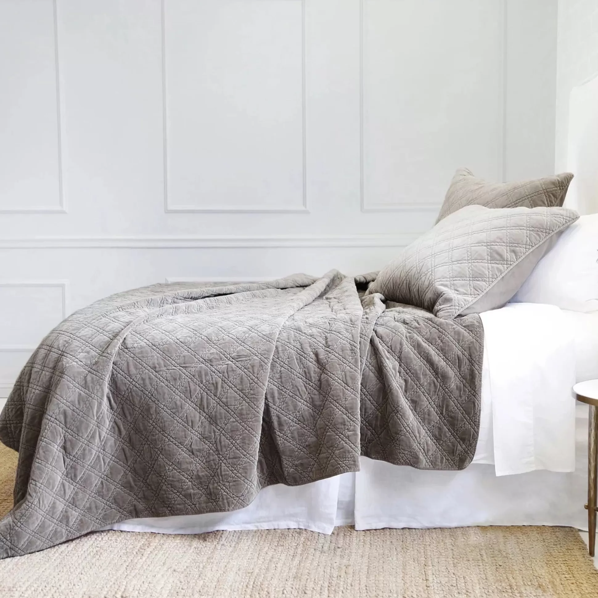 Brussels Queen Coverlet, Pewter^Be Home Sale