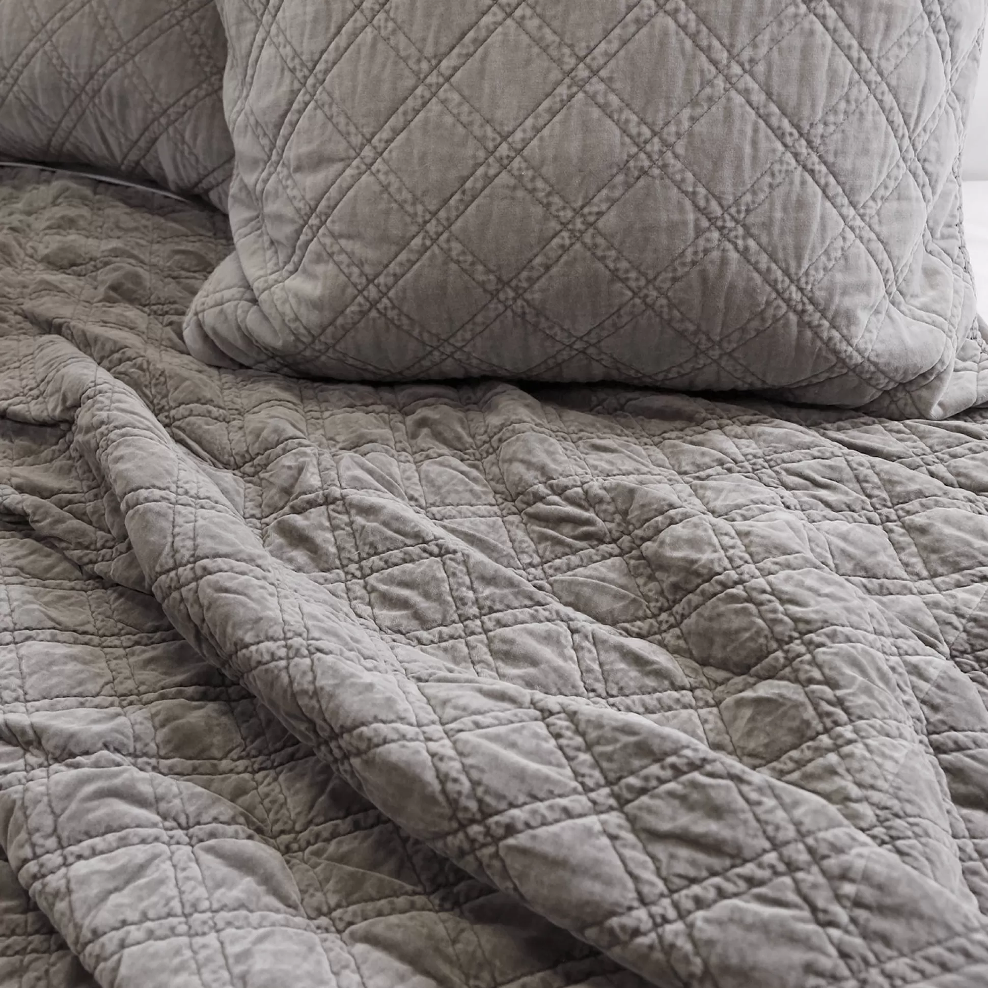 Brussels Queen Coverlet, Pewter^Be Home Sale