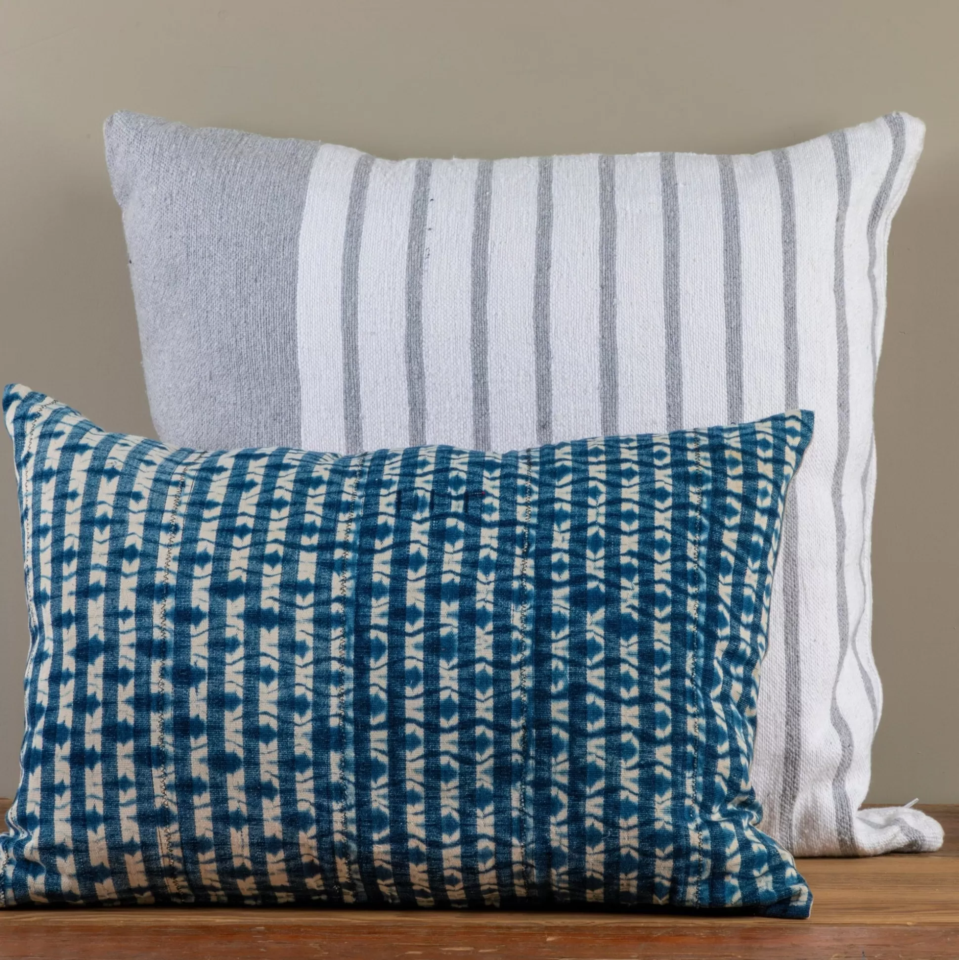 Cotton & Linen Square Pillow, Sailor Stripe^Be Home Shop