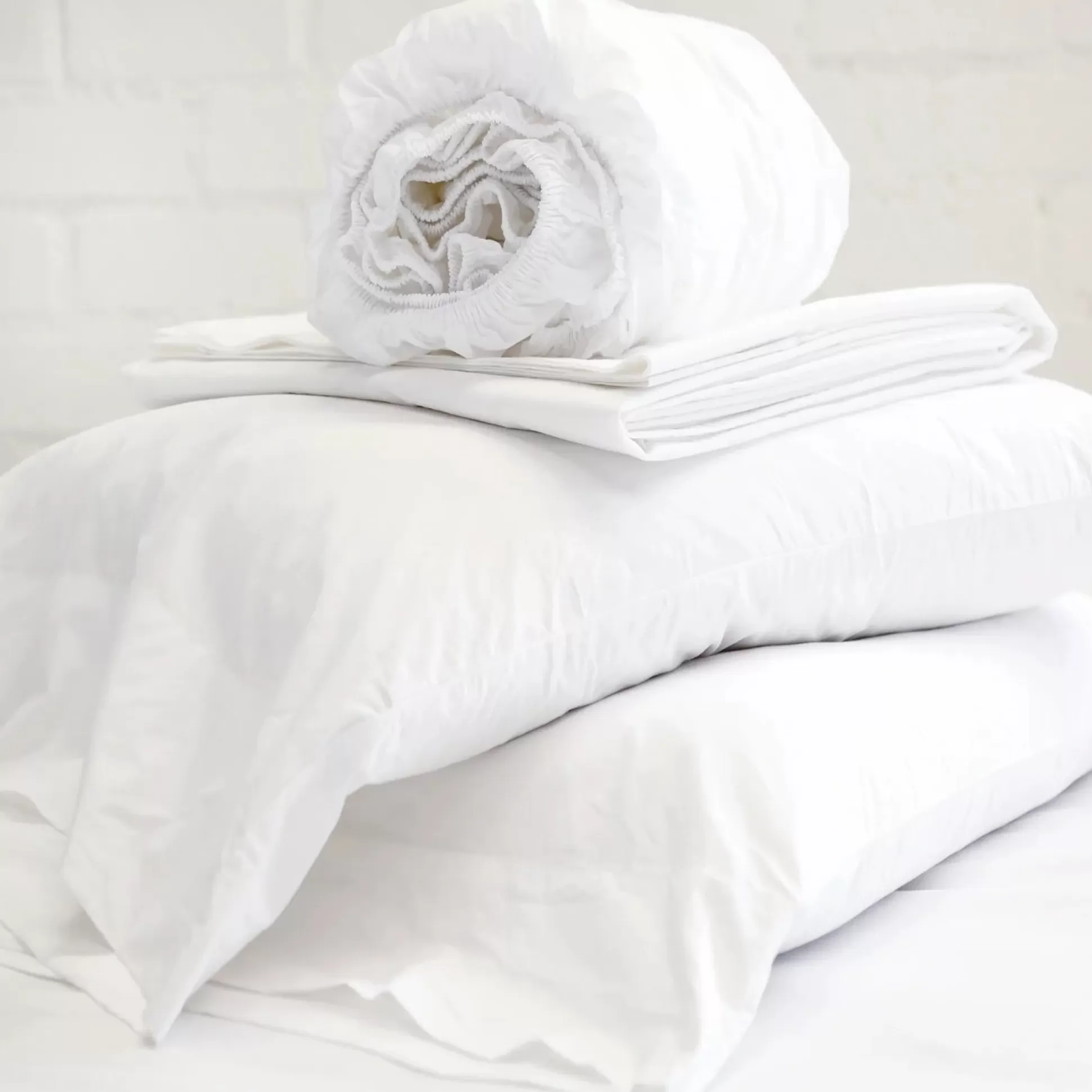 Cotton Percale Sheet Set, California King, White^Be Home Shop