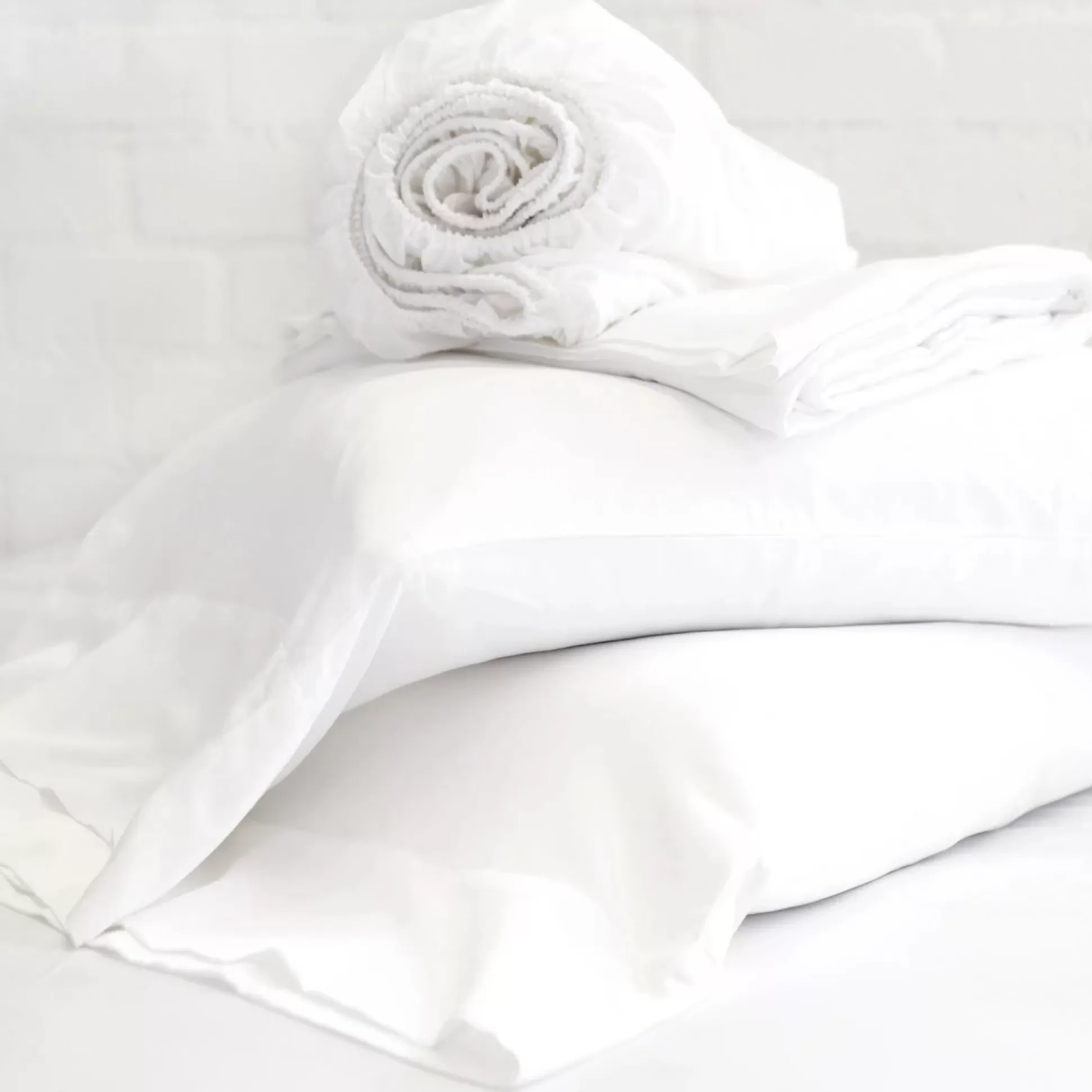 Cotton Sateen Sheet Set, Queen, White^Be Home New