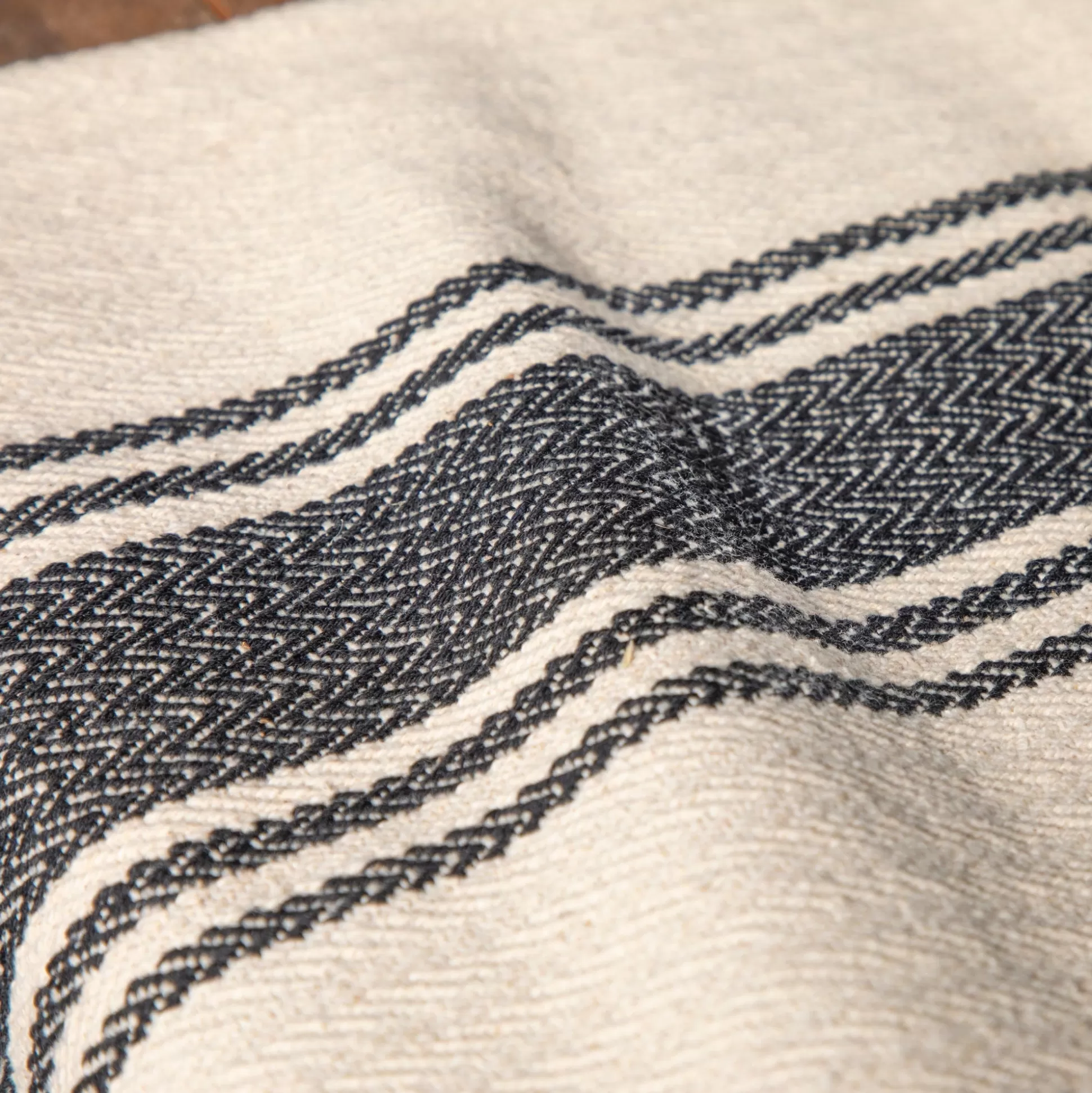 Cotton Canvas Table Runner with Stripes^Be Home Cheap