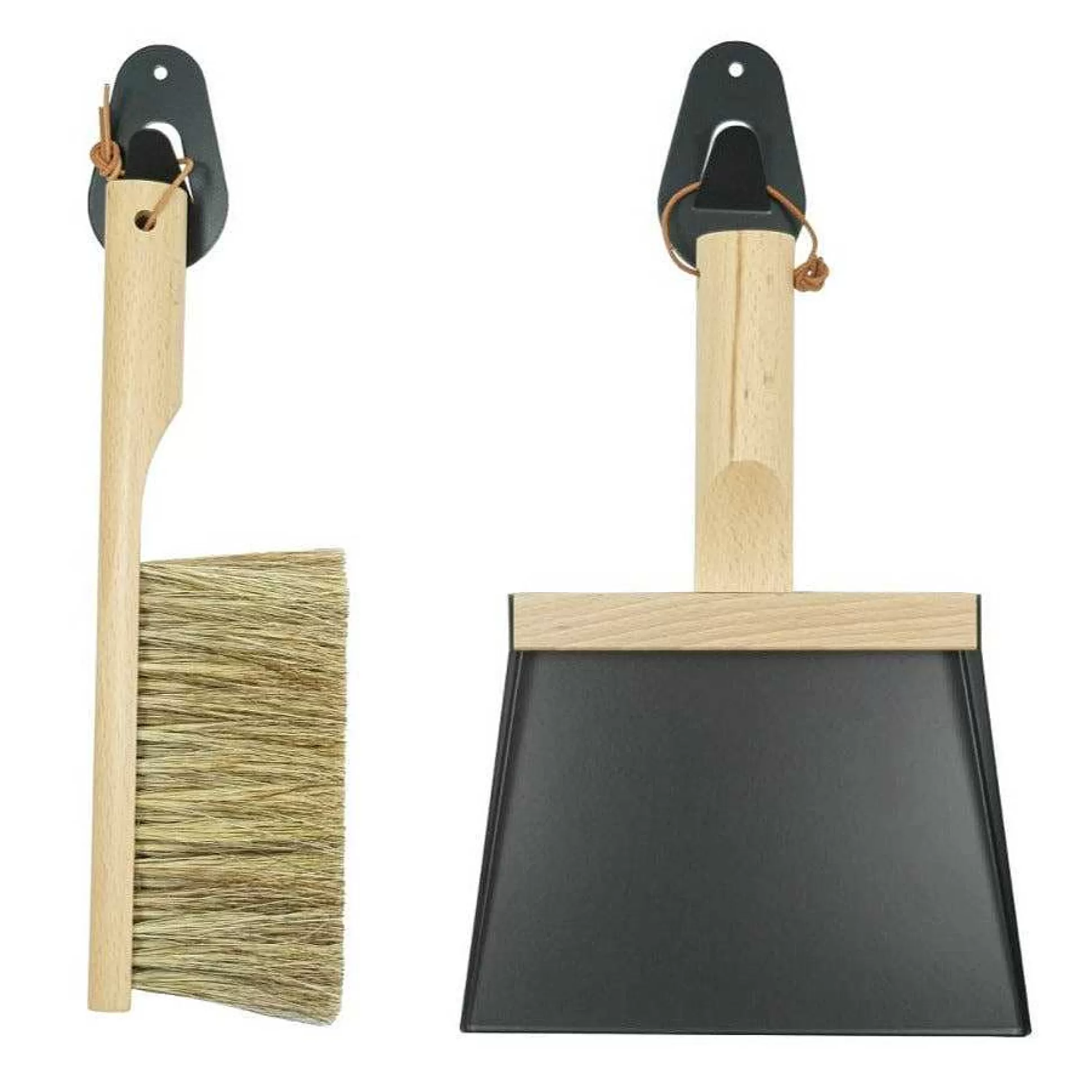 Be Home Clean Up<Dustpan & Natural Brush Set, Black