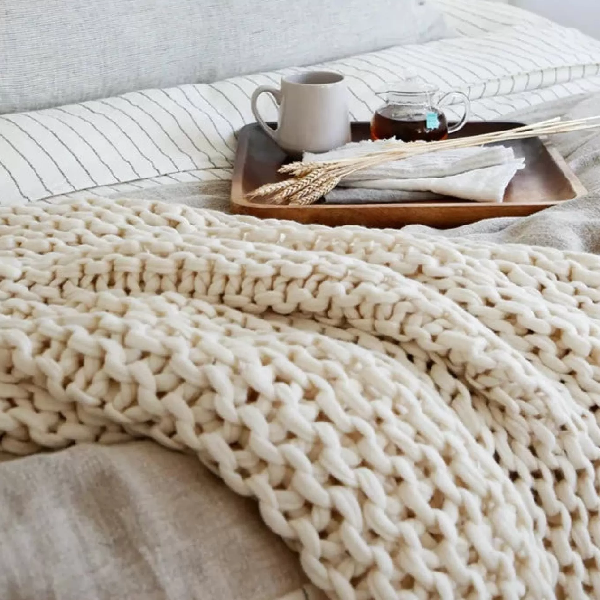 Finn Throw, Antique White^Be Home Store