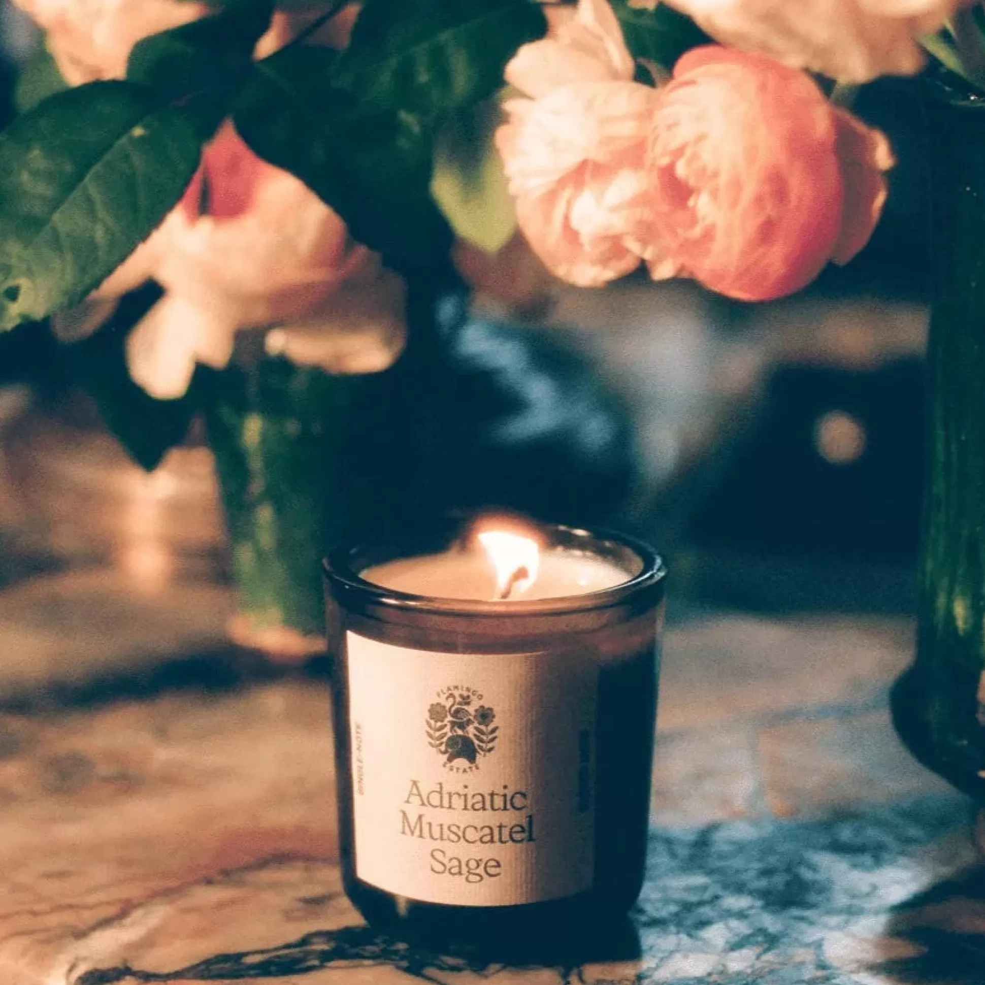 Flamingo Estate Candle, Adriatic Muscatel Sage^Be Home Outlet