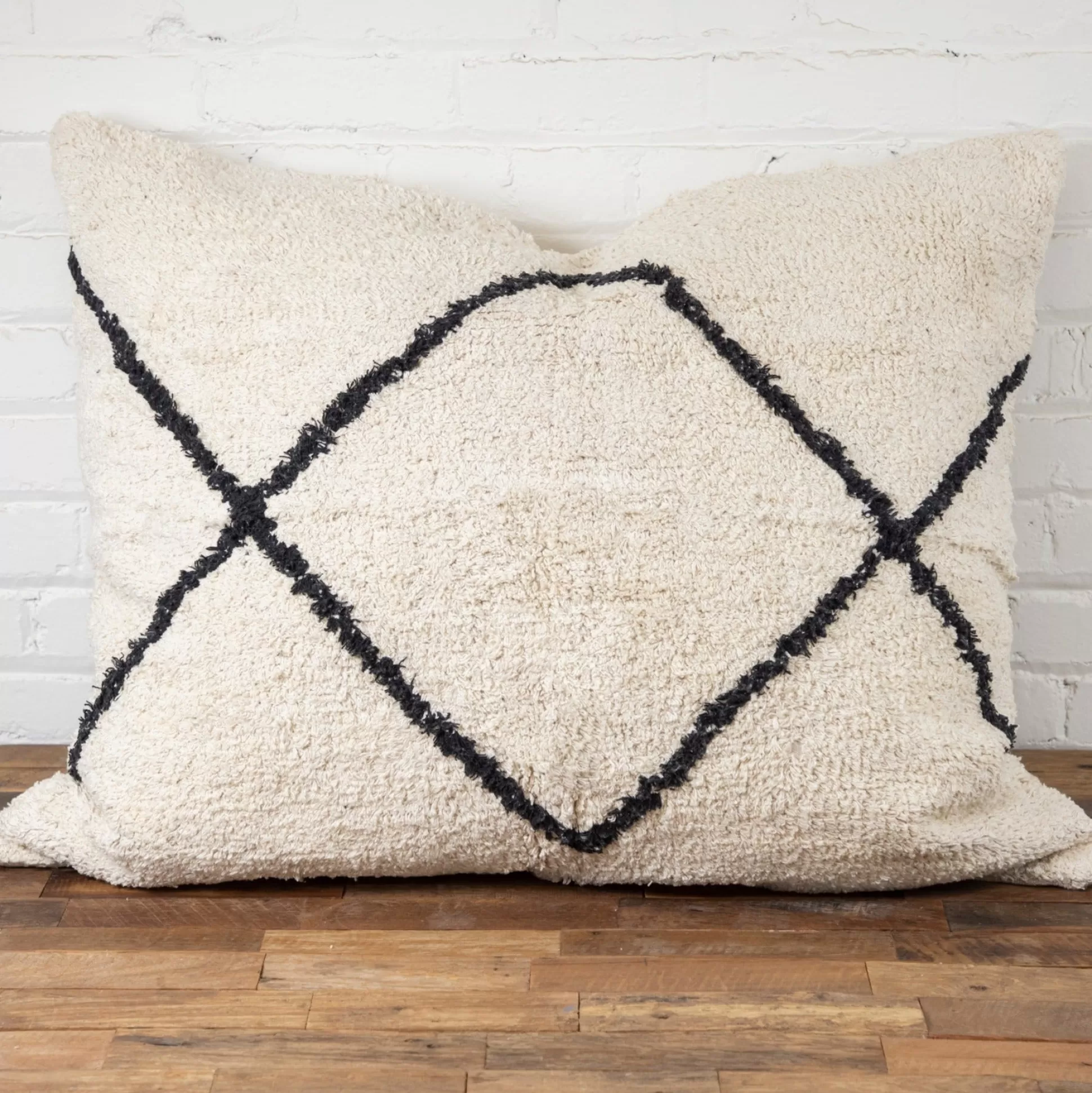 Freddie Big Pillow, Ivory & Charcoal^Be Home Hot