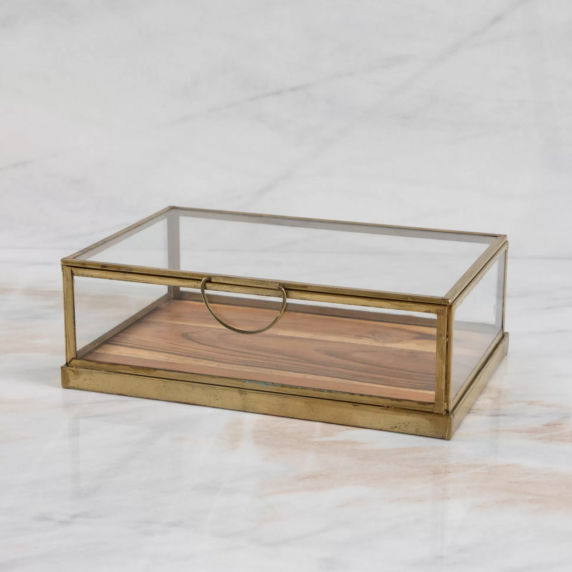 Glass Display Case with Wood Base Small^Be Home Hot