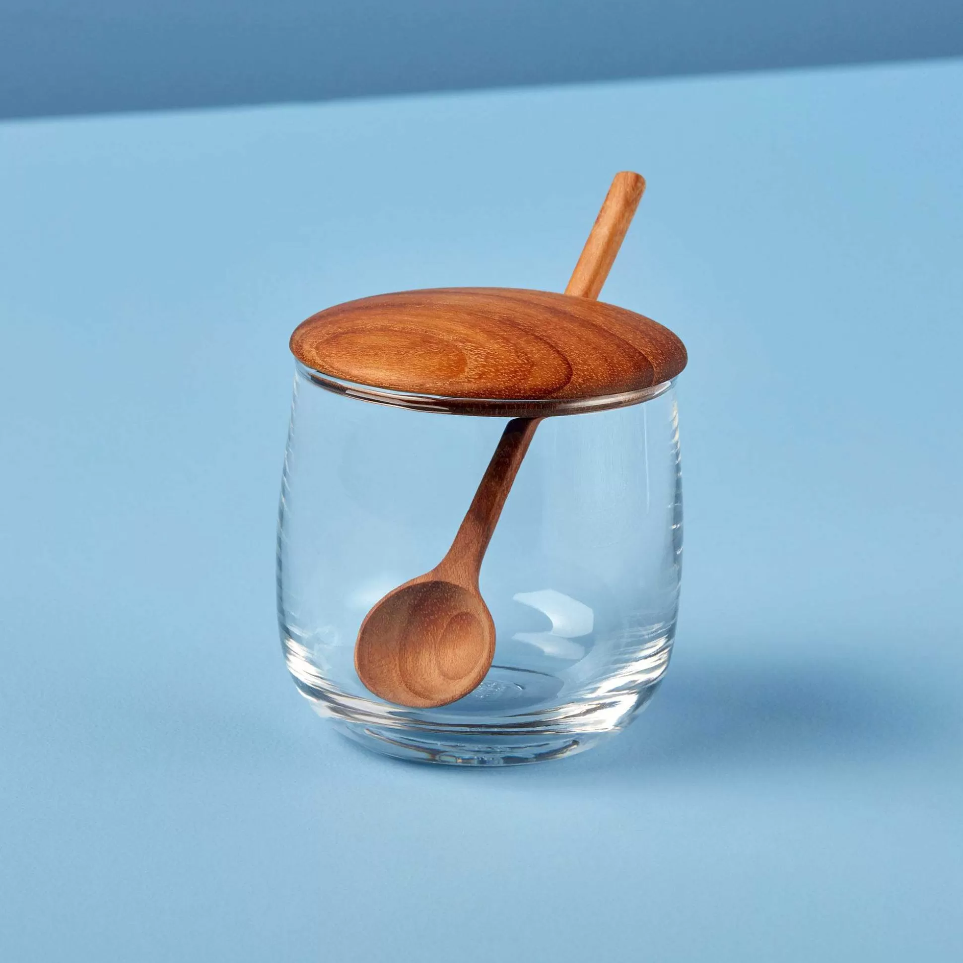 Be Home Bath Canisters<Glass Jar with Teak Lid & Spoon