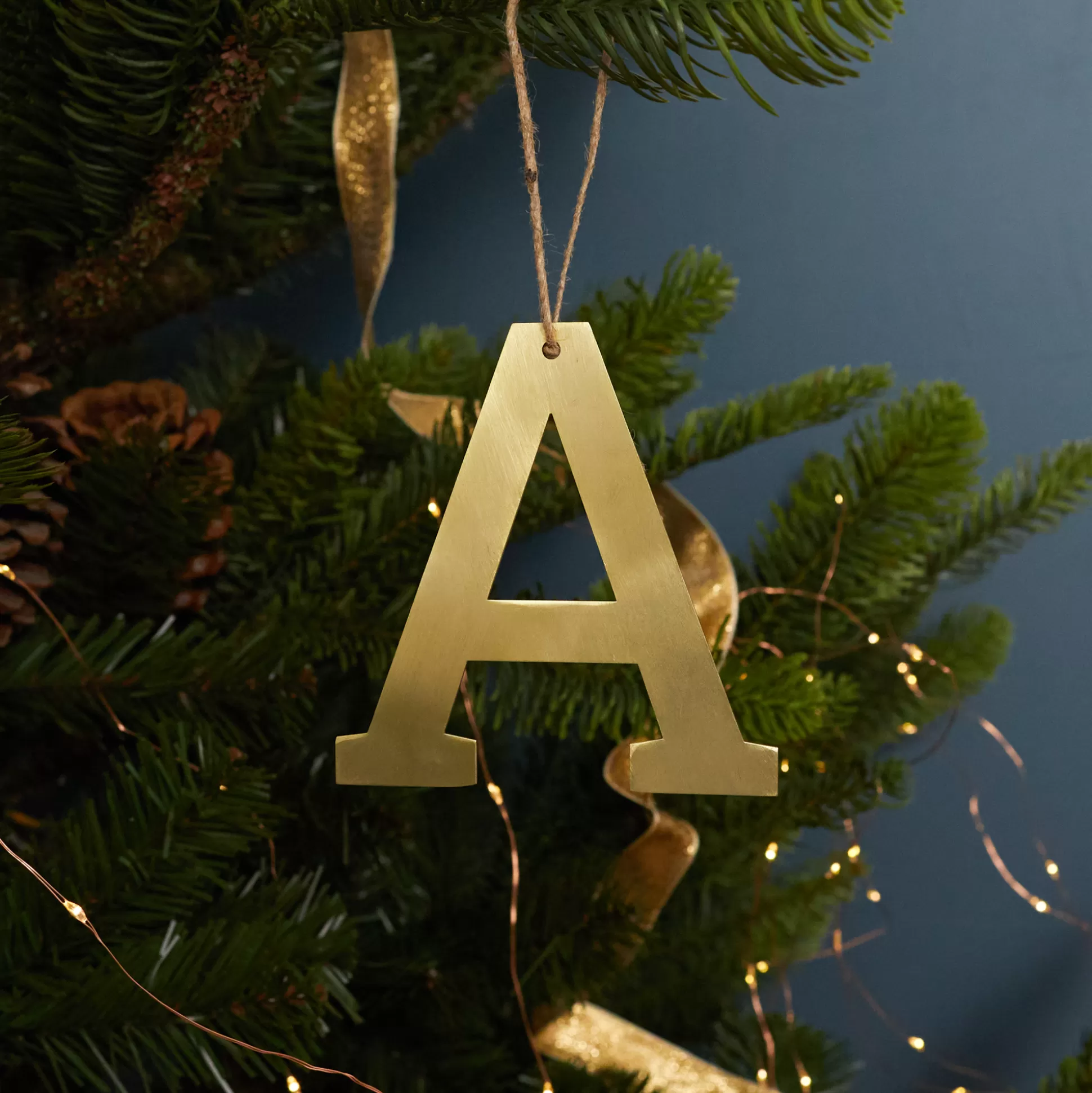 Gold Letter Ornament, A^Be Home Store