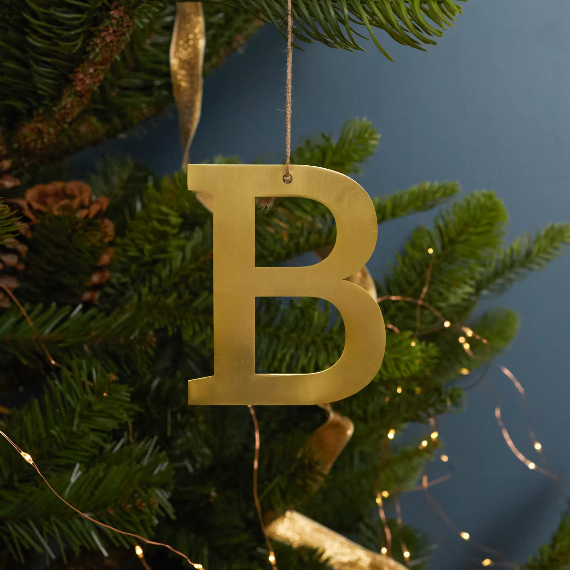 Gold Letter Ornament, B^Be Home Hot