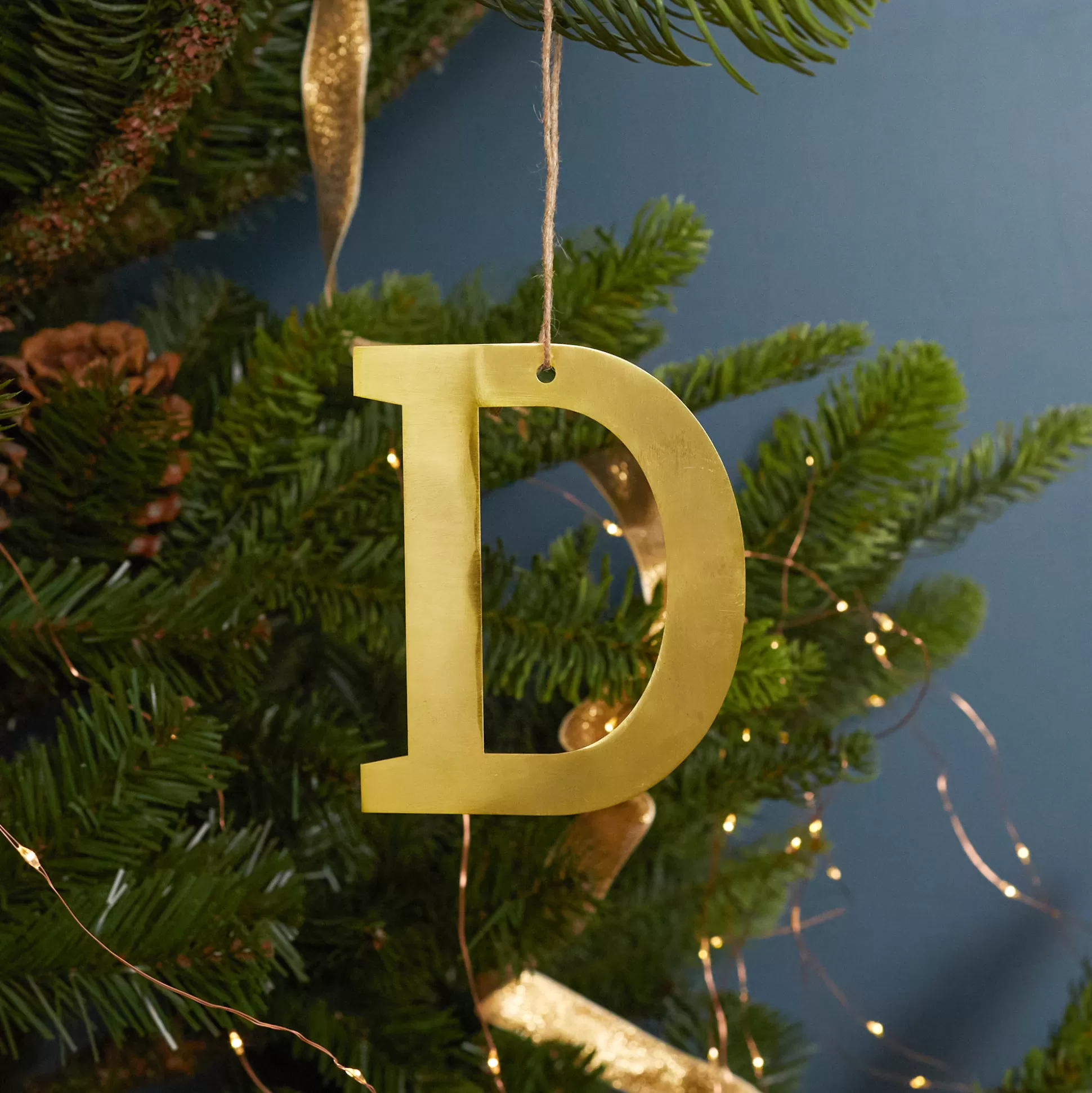 Gold Letter Ornament, D^Be Home Store