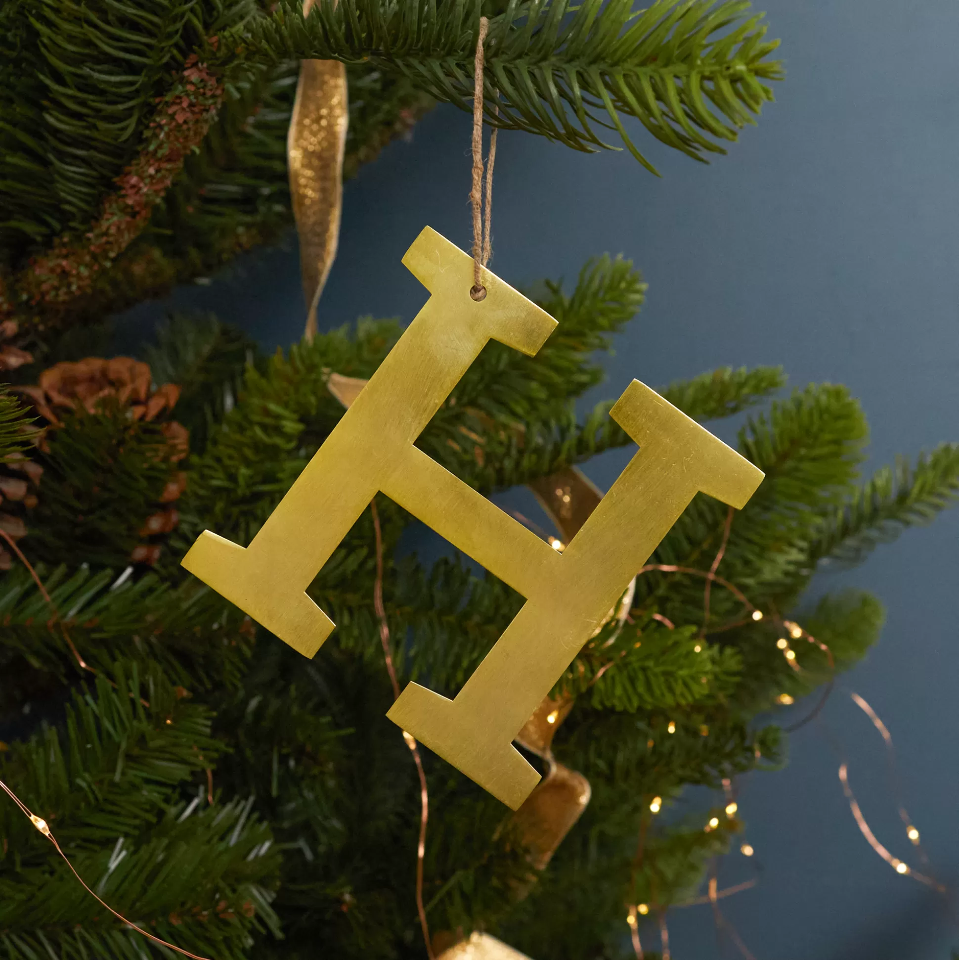 Gold Letter Ornament, H^Be Home Sale