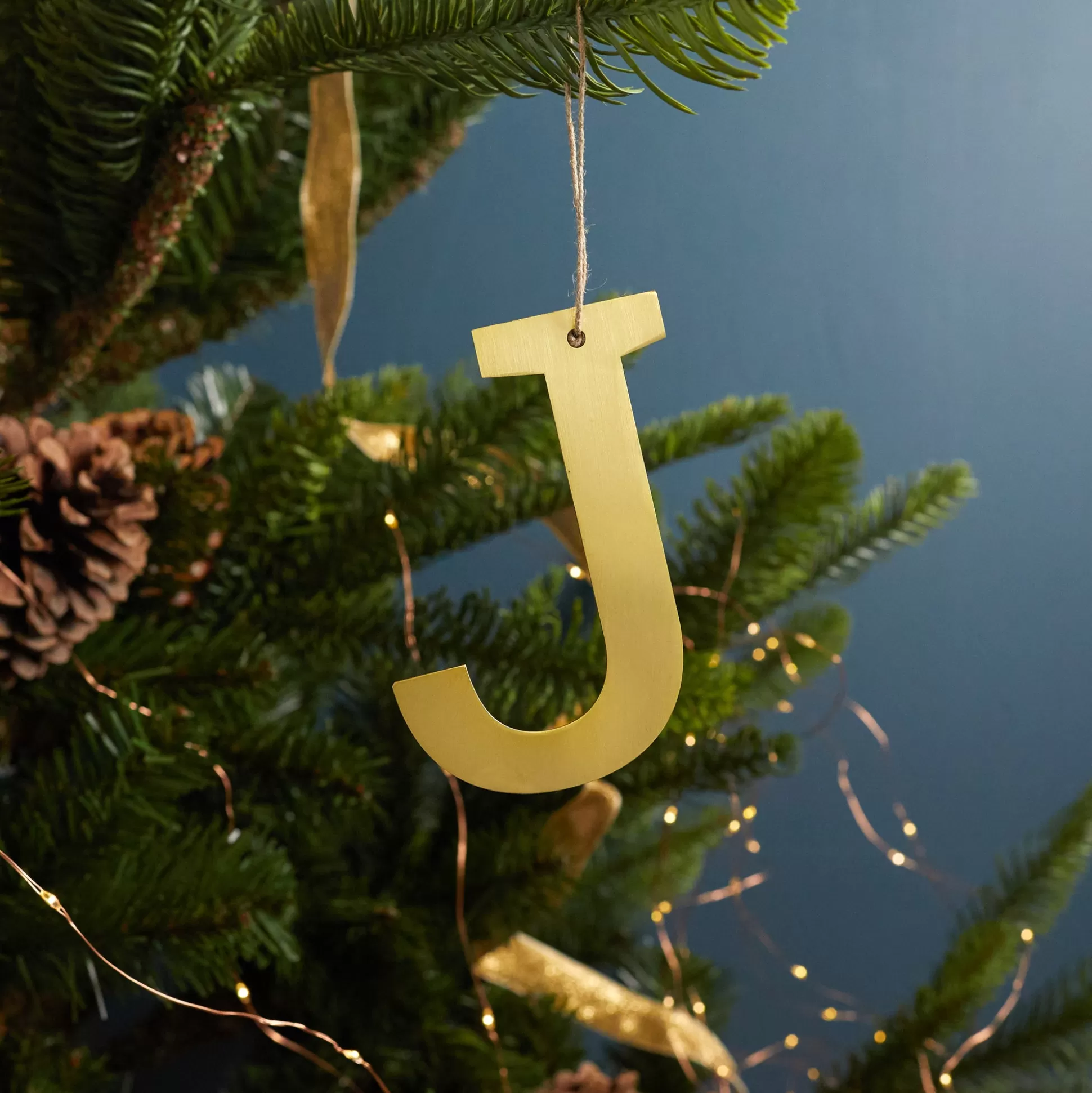 Gold Letter Ornament, J^Be Home Online