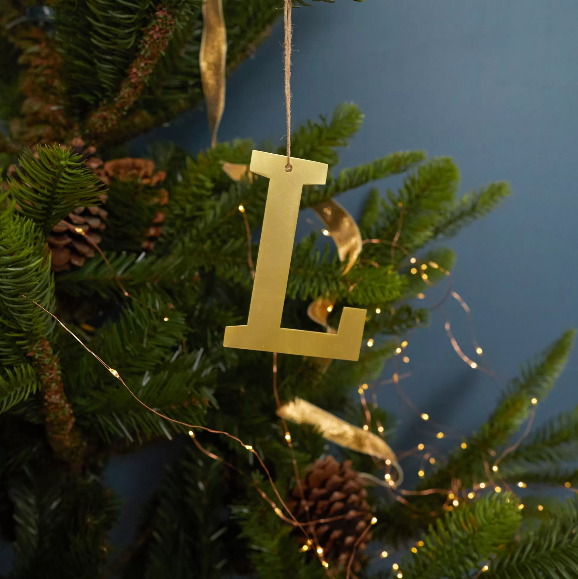 Gold Letter Ornament, L^Be Home Outlet