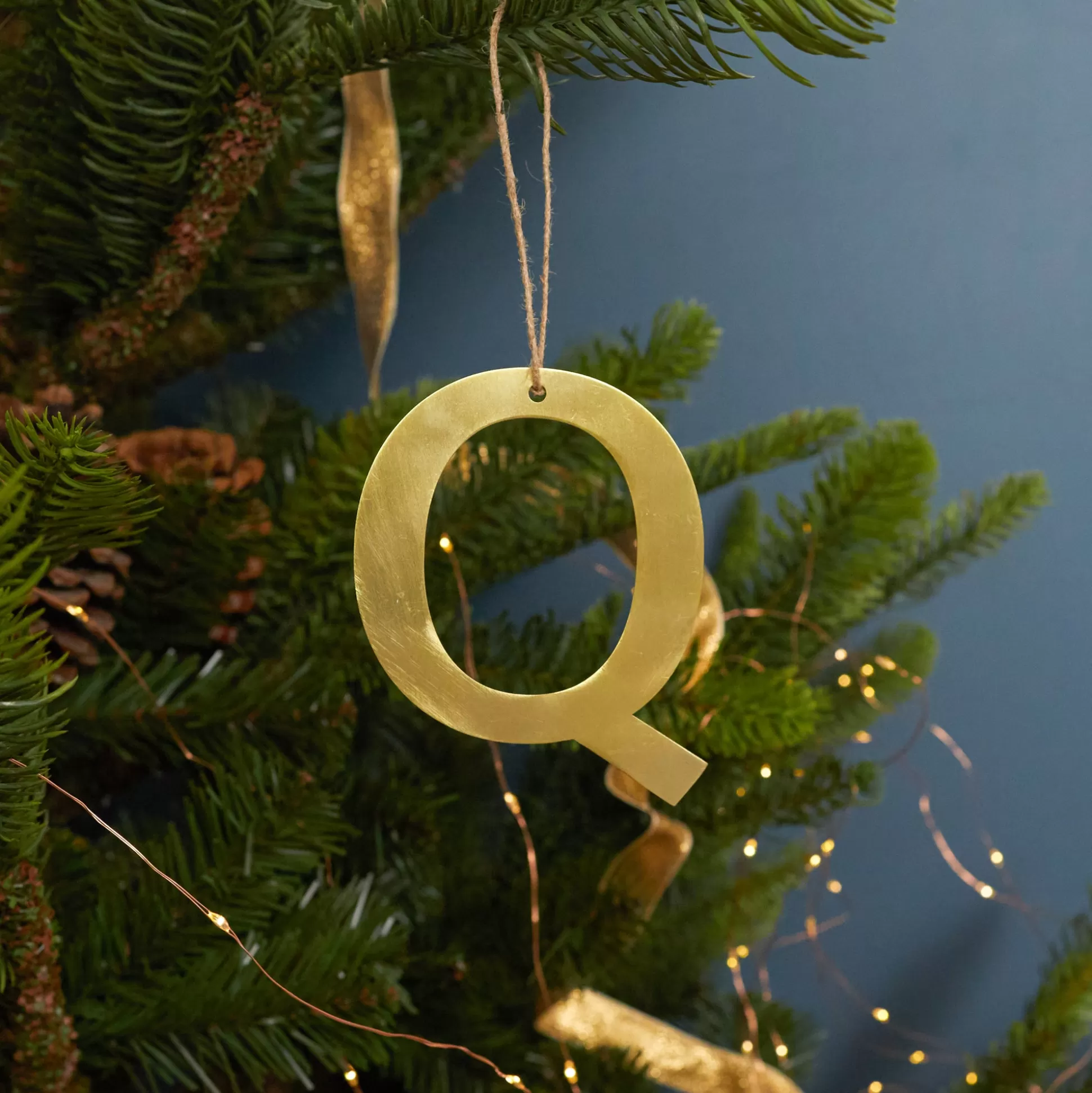 Gold Letter Ornament, Q^Be Home New