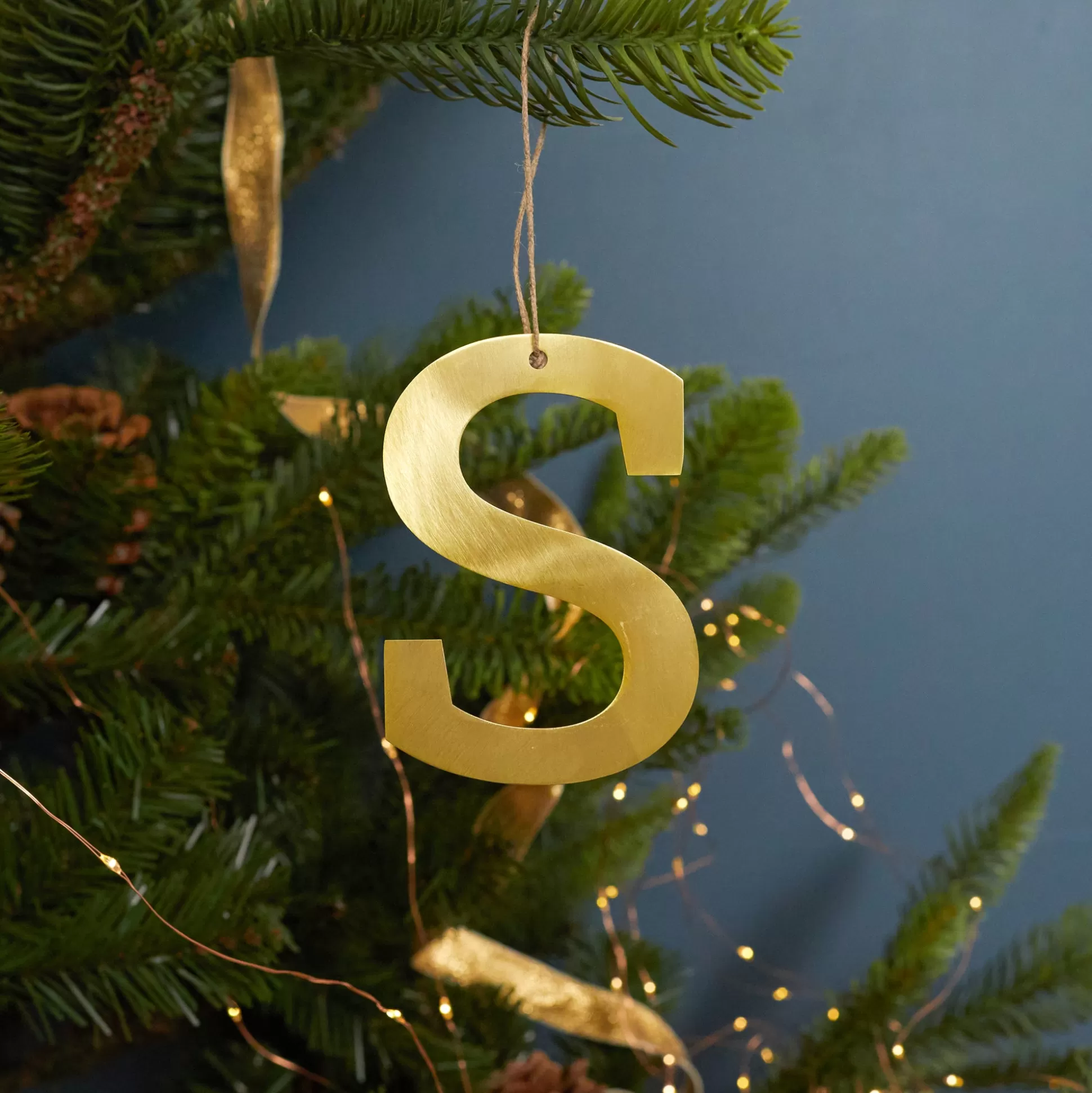 Gold Letter Ornament, S^Be Home Shop