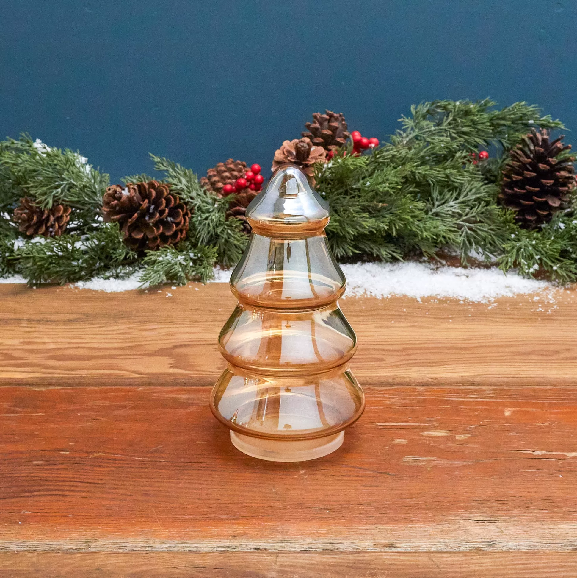 Gold Luster Glass Tree Canister^Be Home Outlet