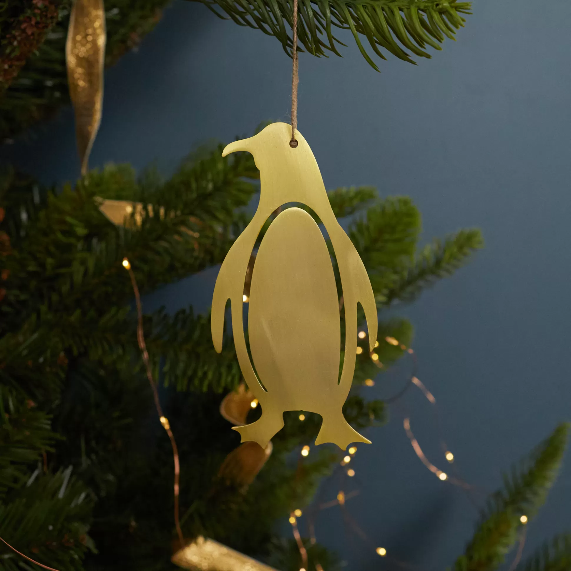 Gold Stencil Ornament, Penguin^Be Home Hot