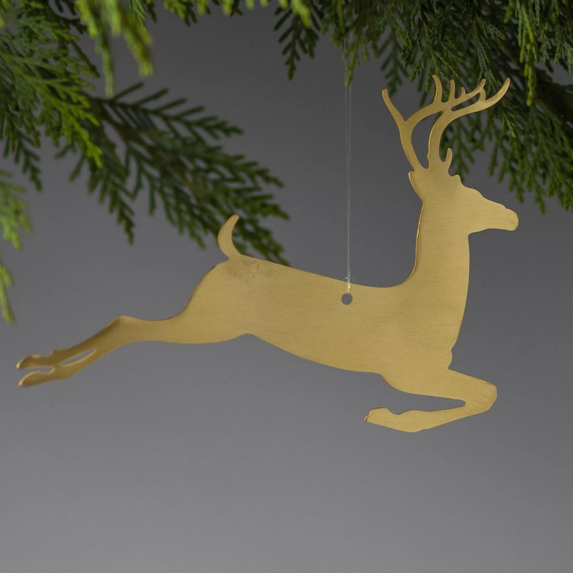 Gold Stencil Ornament, Reindeer^Be Home Fashion