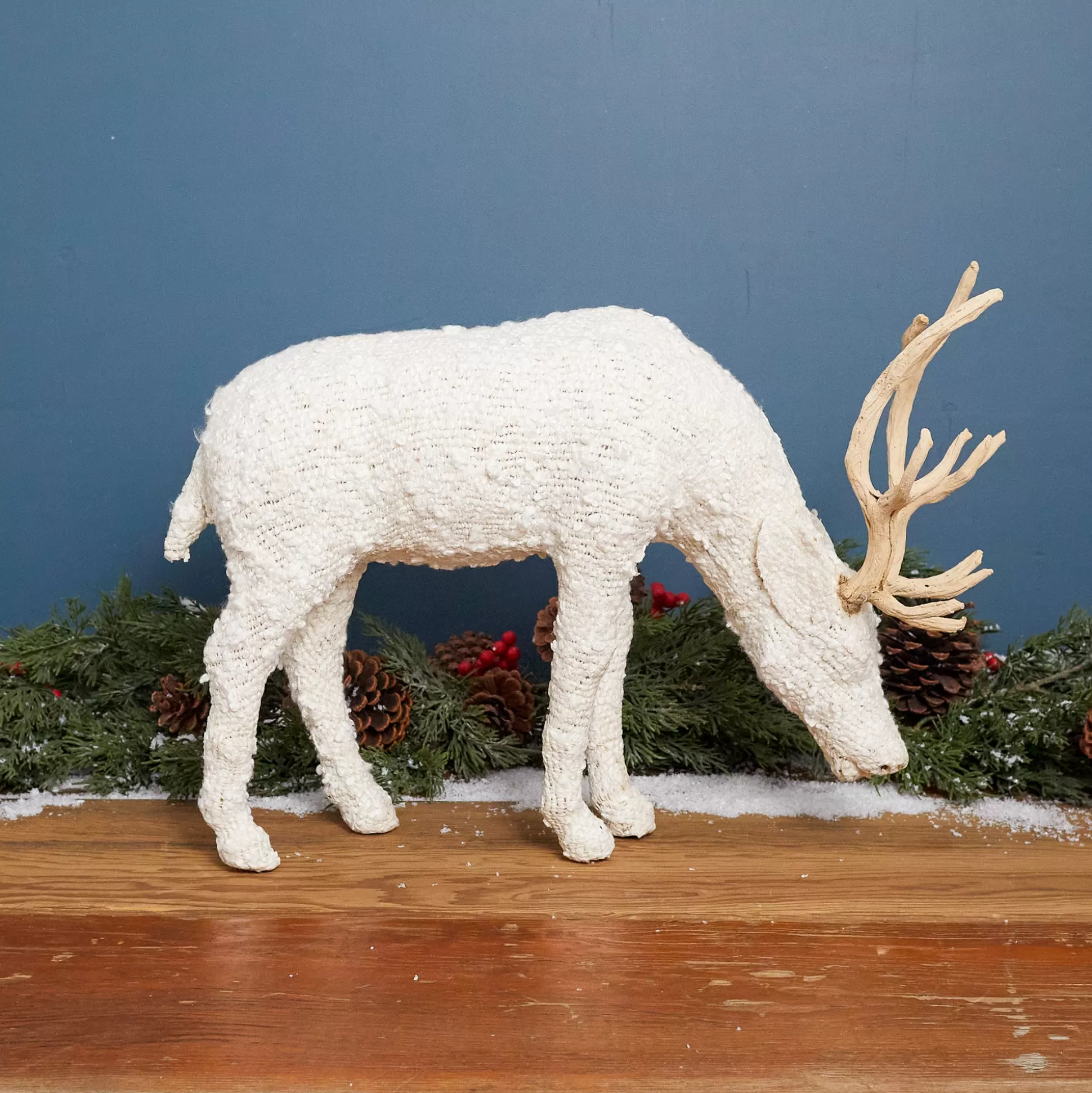 Grazing Boucle Reindeer, Large^Be Home New