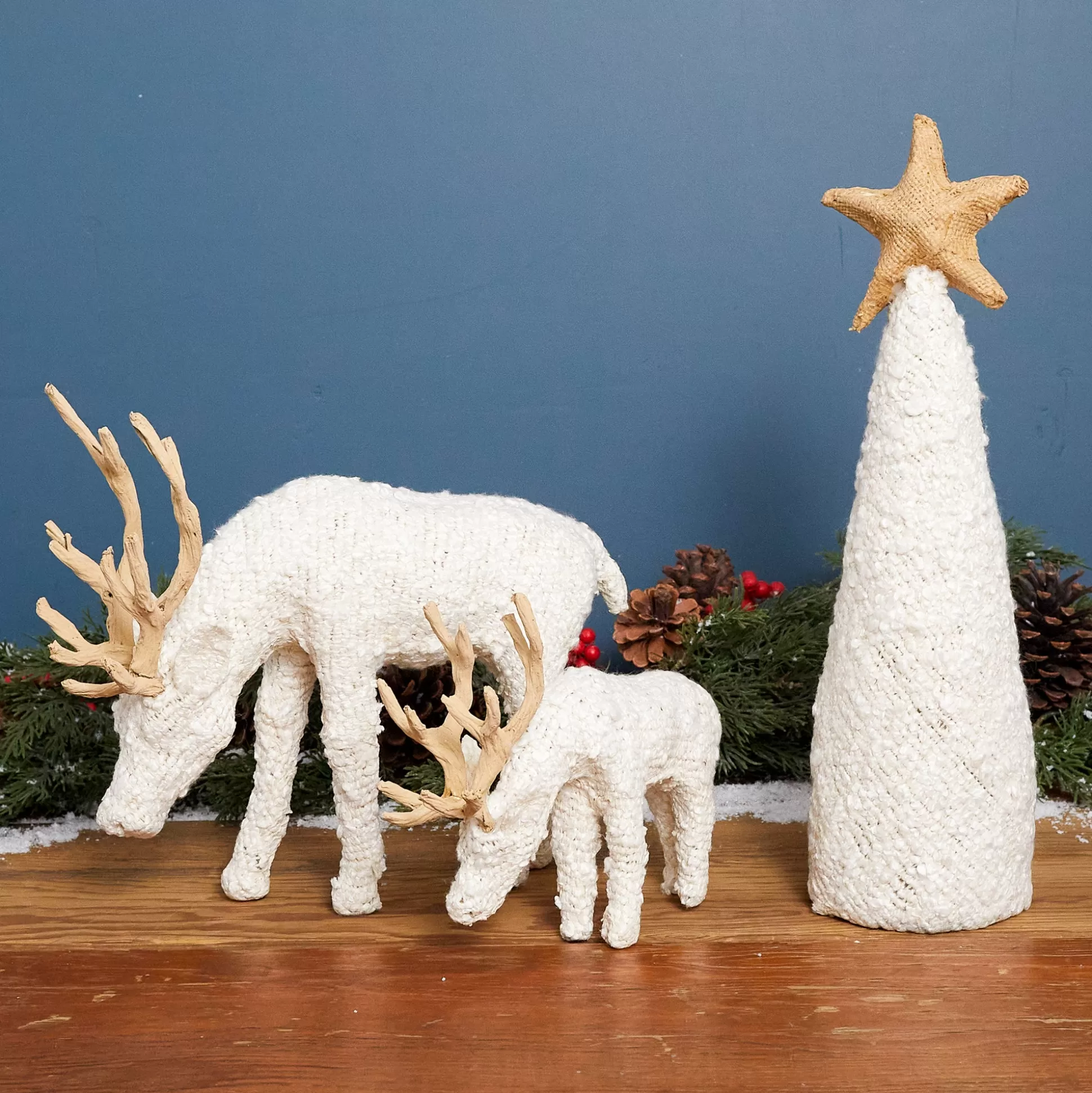 Grazing Boucle Reindeer, Large^Be Home New