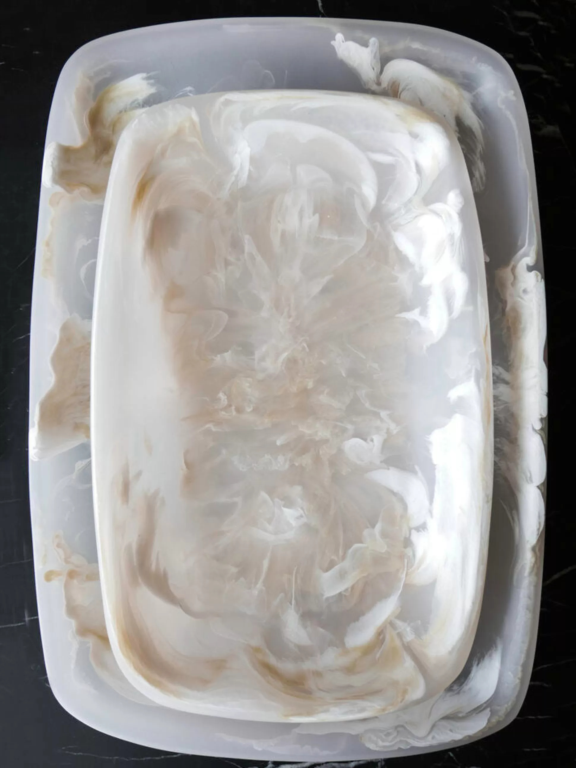 Handmade Resin Tray, Alabaster, Large^Be Home Best Sale