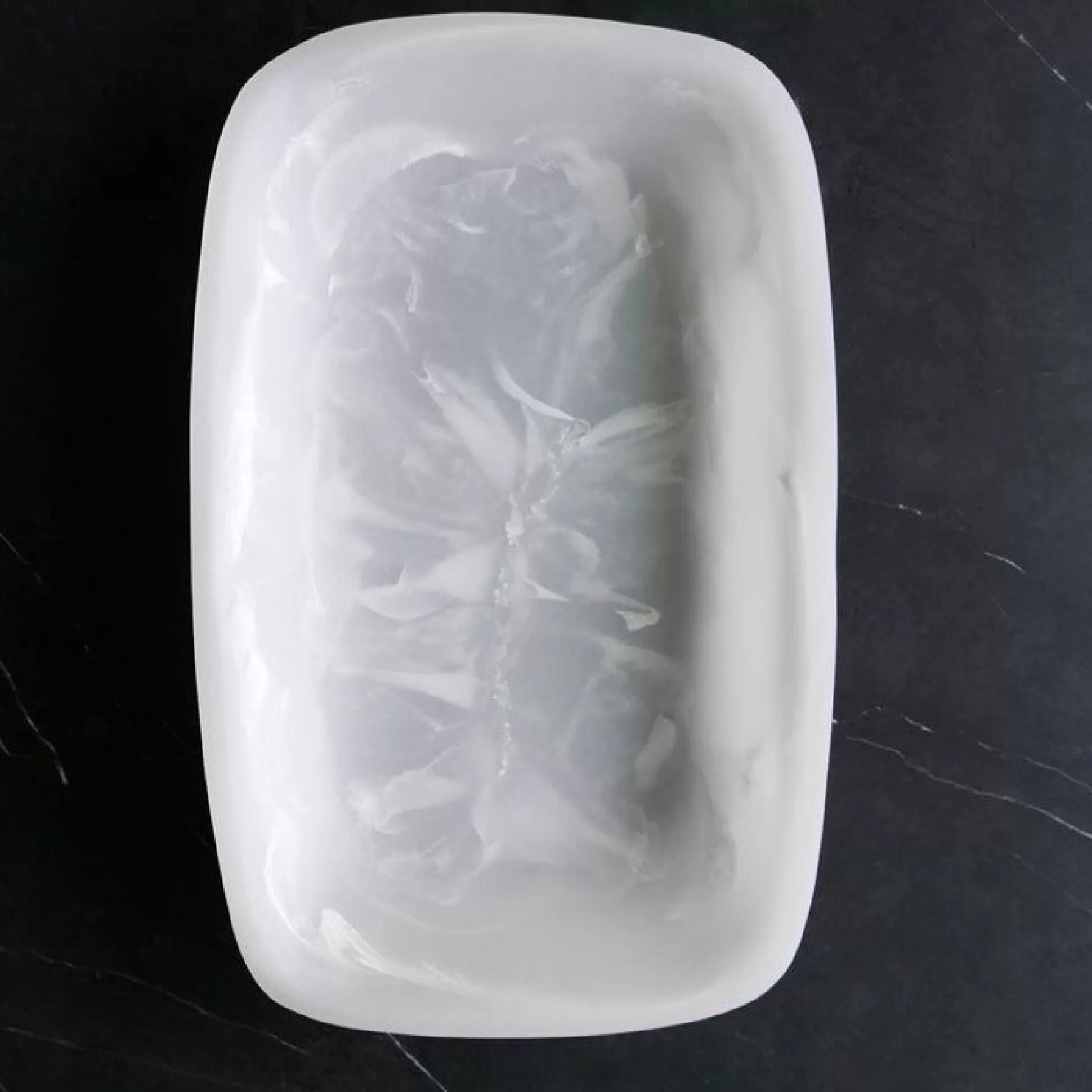 Handmade Resin Tray, Alabaster, Medium^Be Home Fashion