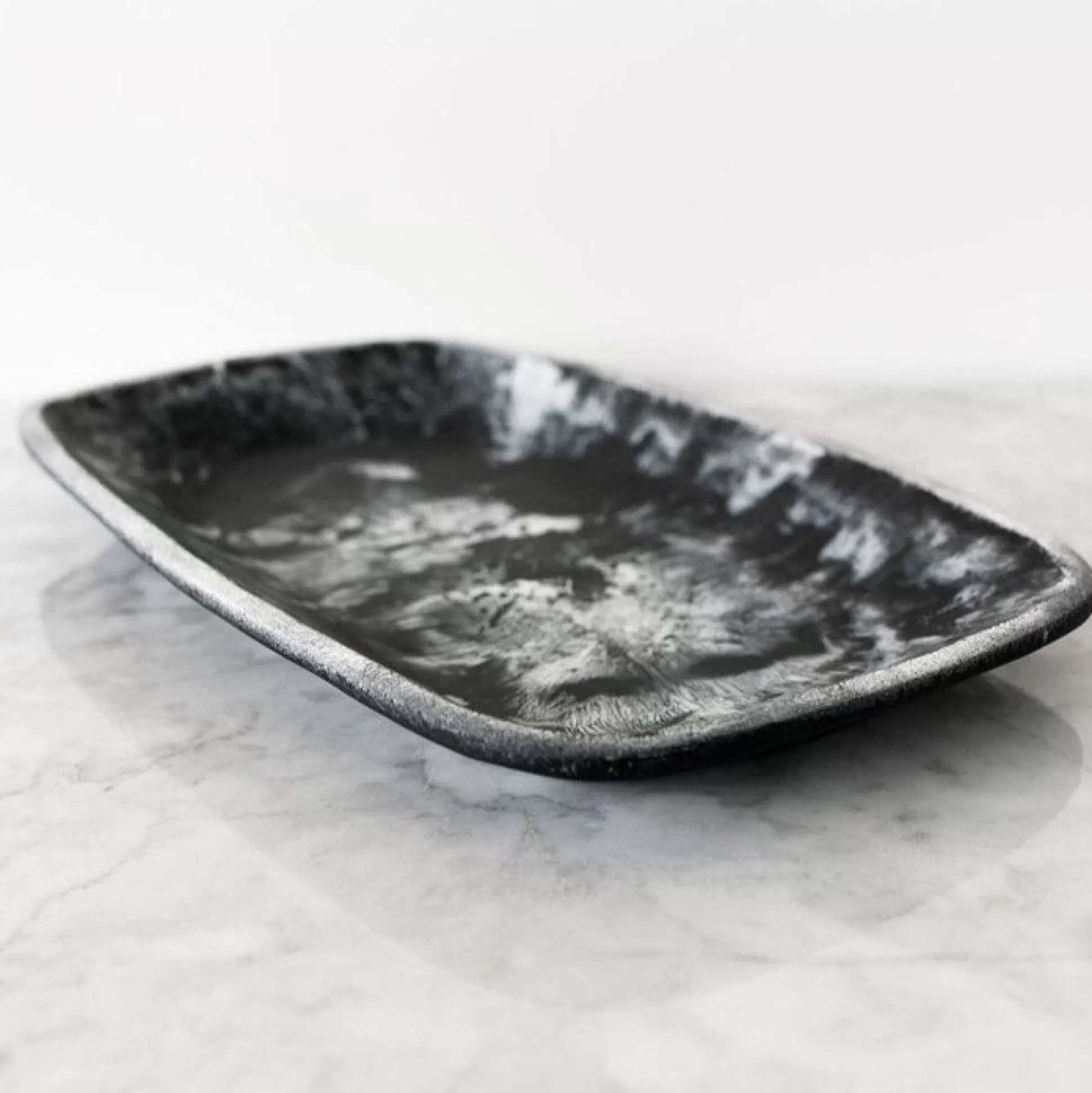 Handmade Resin Tray, Black Marble, Large^Be Home Best Sale