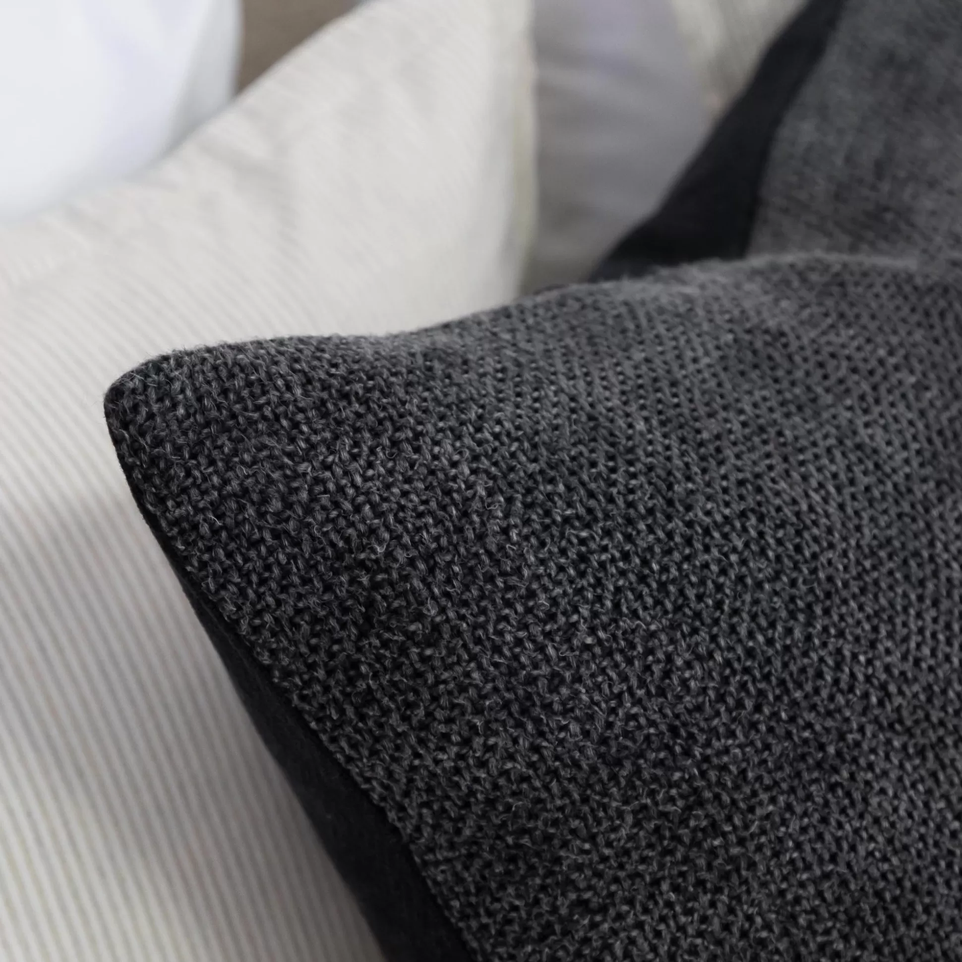 Hendrick Square Pillow, Charcoal^Be Home Sale