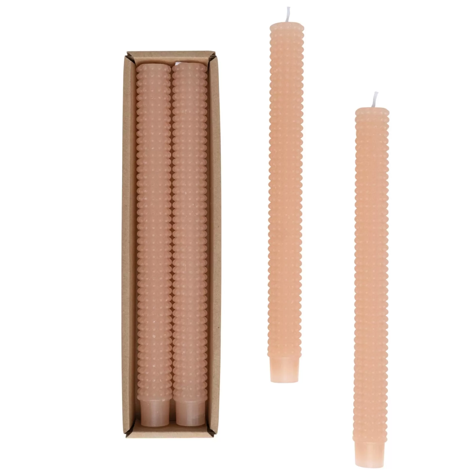 Hobnail Taper Candles, Set of 2, Nude^Be Home Cheap