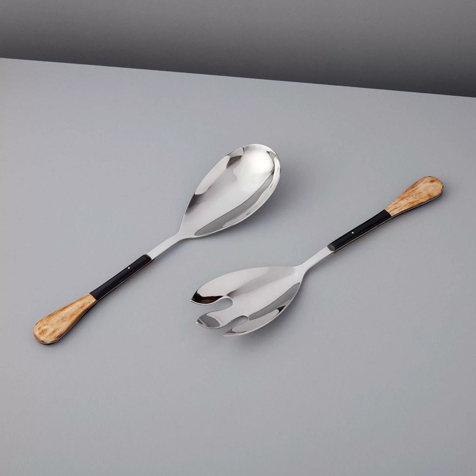 Be Home Salad Servers<Horn Panelled Stainless Serving Set