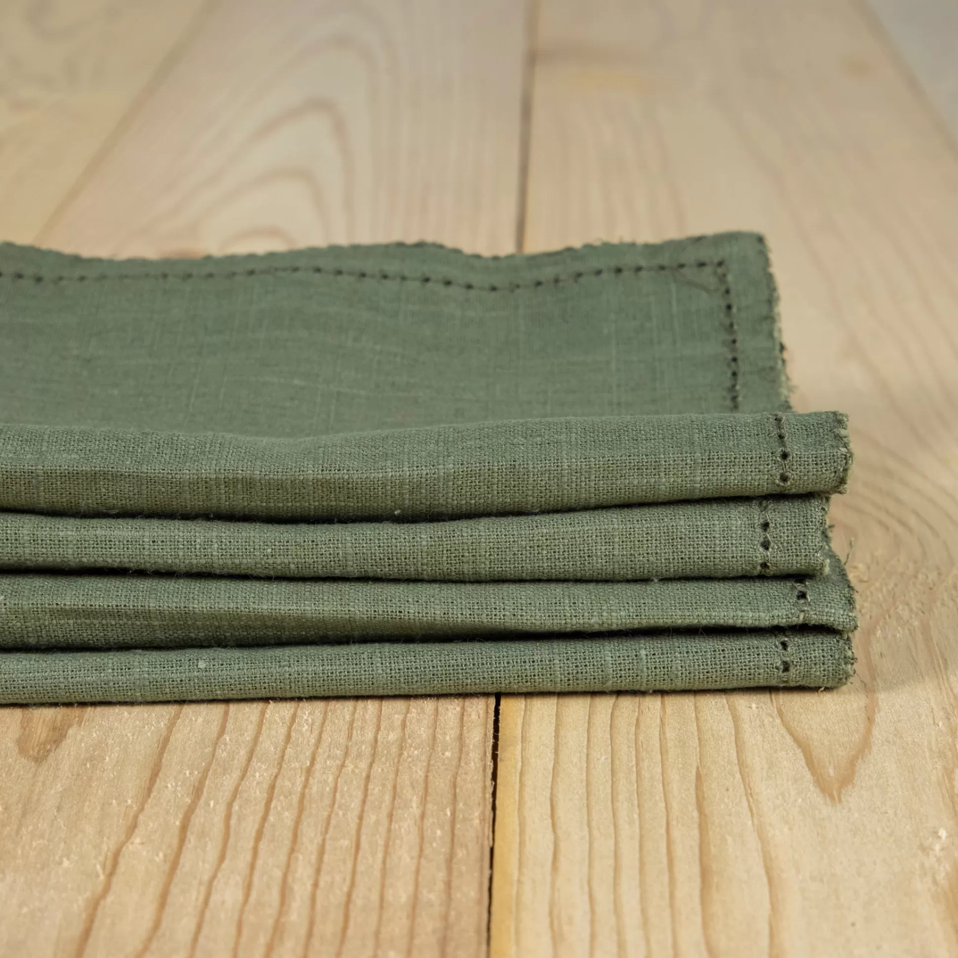 Hudson Napkins, Set of 4, Olive^Be Home Online